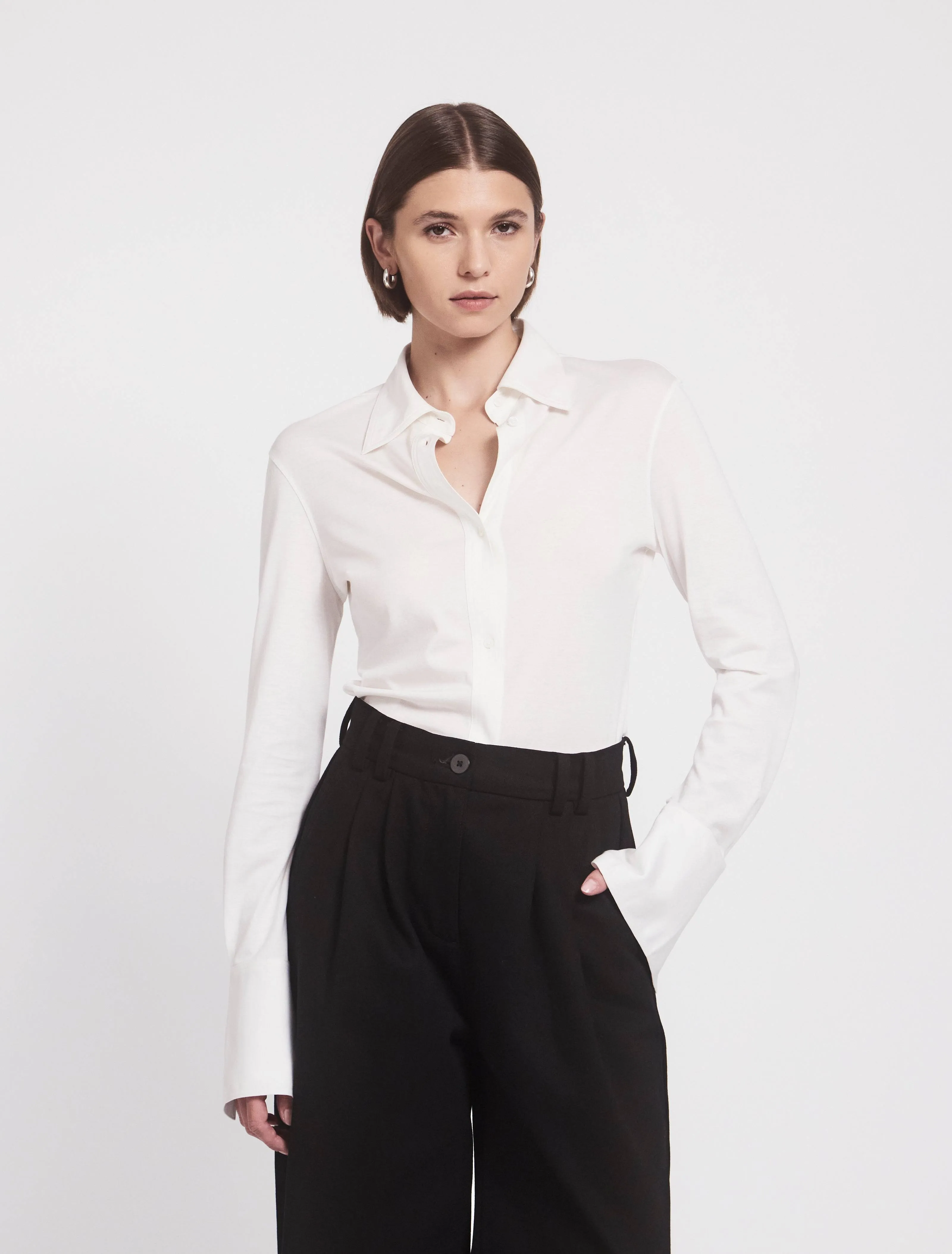 Konnos Shirt in Chalk White sold by Ninety Percent