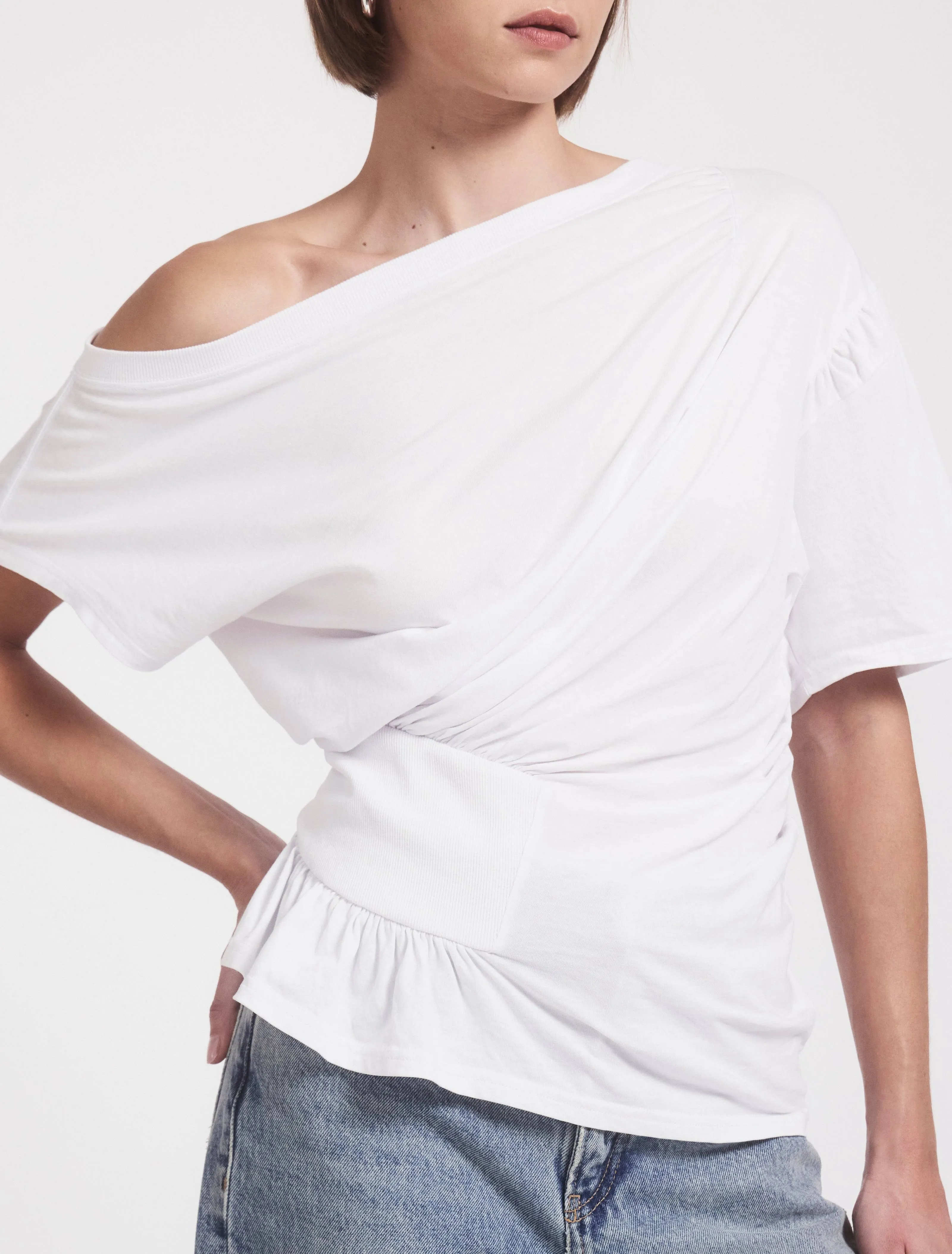 Agathi Draped Top in White sold by Ninety Percent product image thumbnail 5
