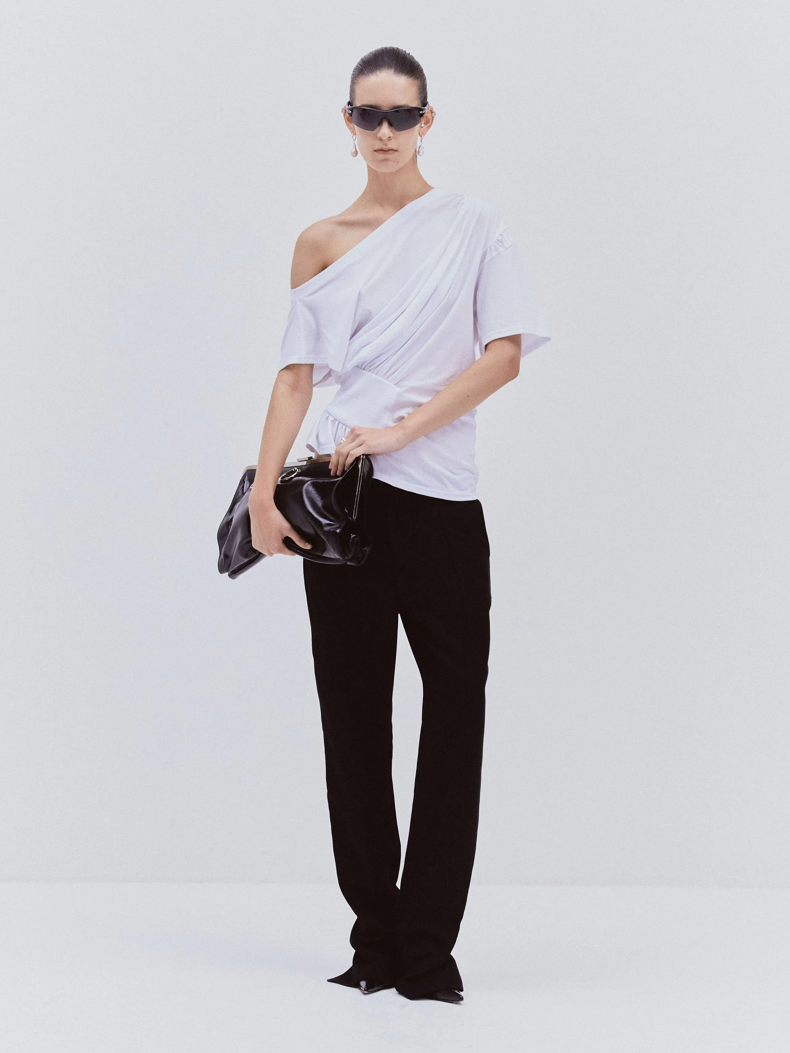 Agathi Draped Top in White sold by Ninety Percent product image thumbnail 3