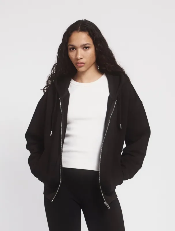 Signature Zip Hoodie in Black sold by Ninety Percent