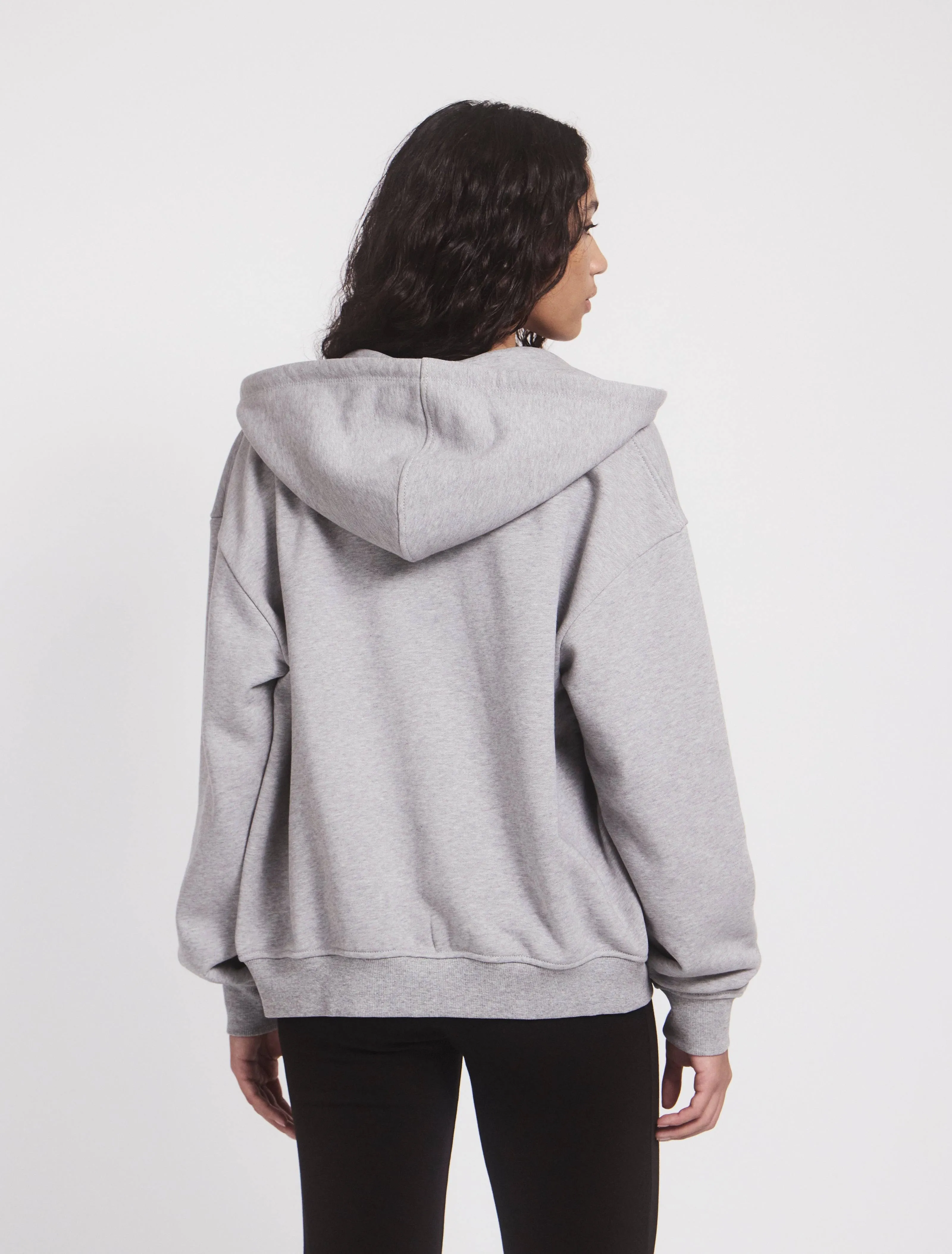 Classic Zip Hoodie in Grey Marl sold by Ninety Percent product image thumbnail 3