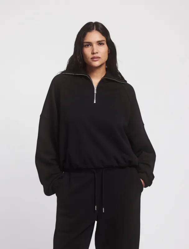 Classic Half Zip Sweatshirt in Black sold by Ninety Percent