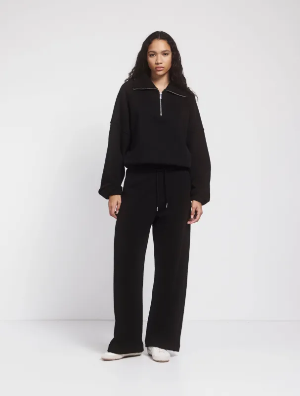 Signature Straight Leg Sweatpant in Black sold by Ninety Percent