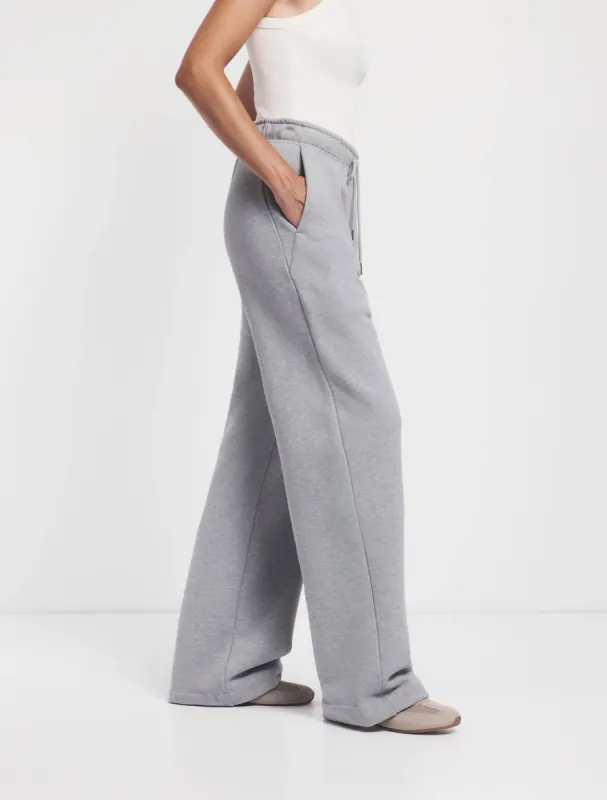 Signature Straight Leg Sweatpant in Grey Marl sold by Ninety Percent