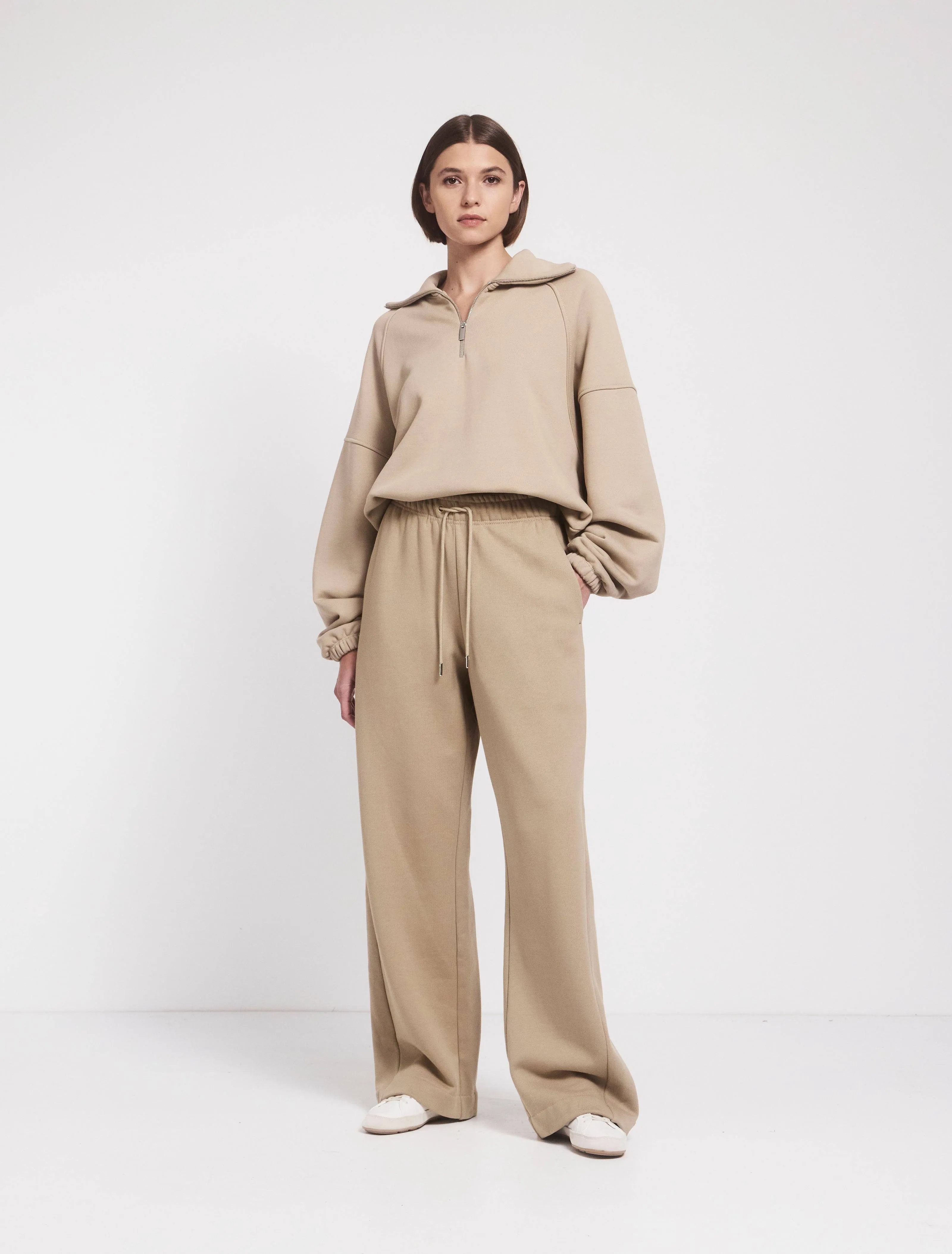 Straight Leg Sweatpant in Taupe sold by Ninety Percent