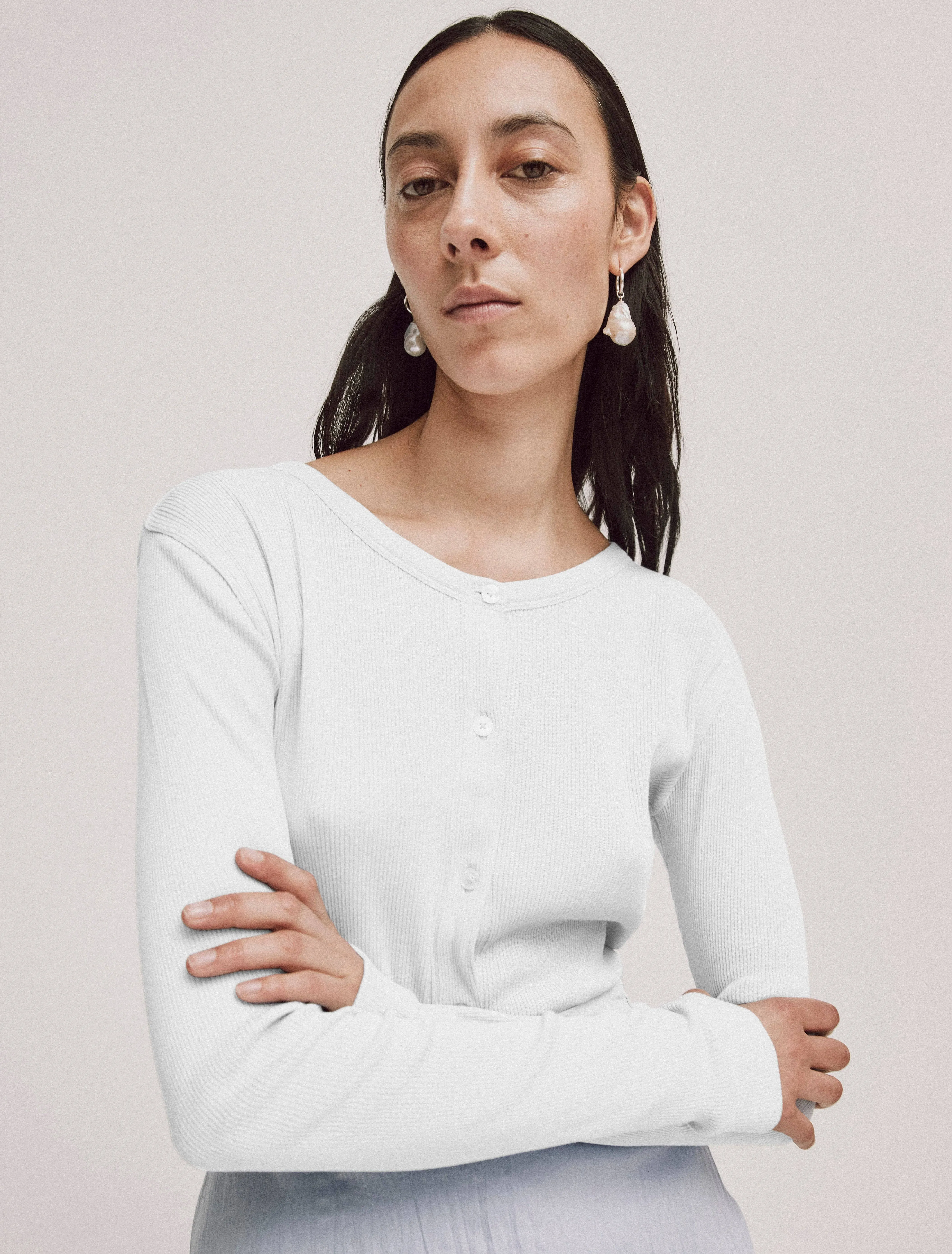 Kai Cardigan in White sold by Ninety Percent