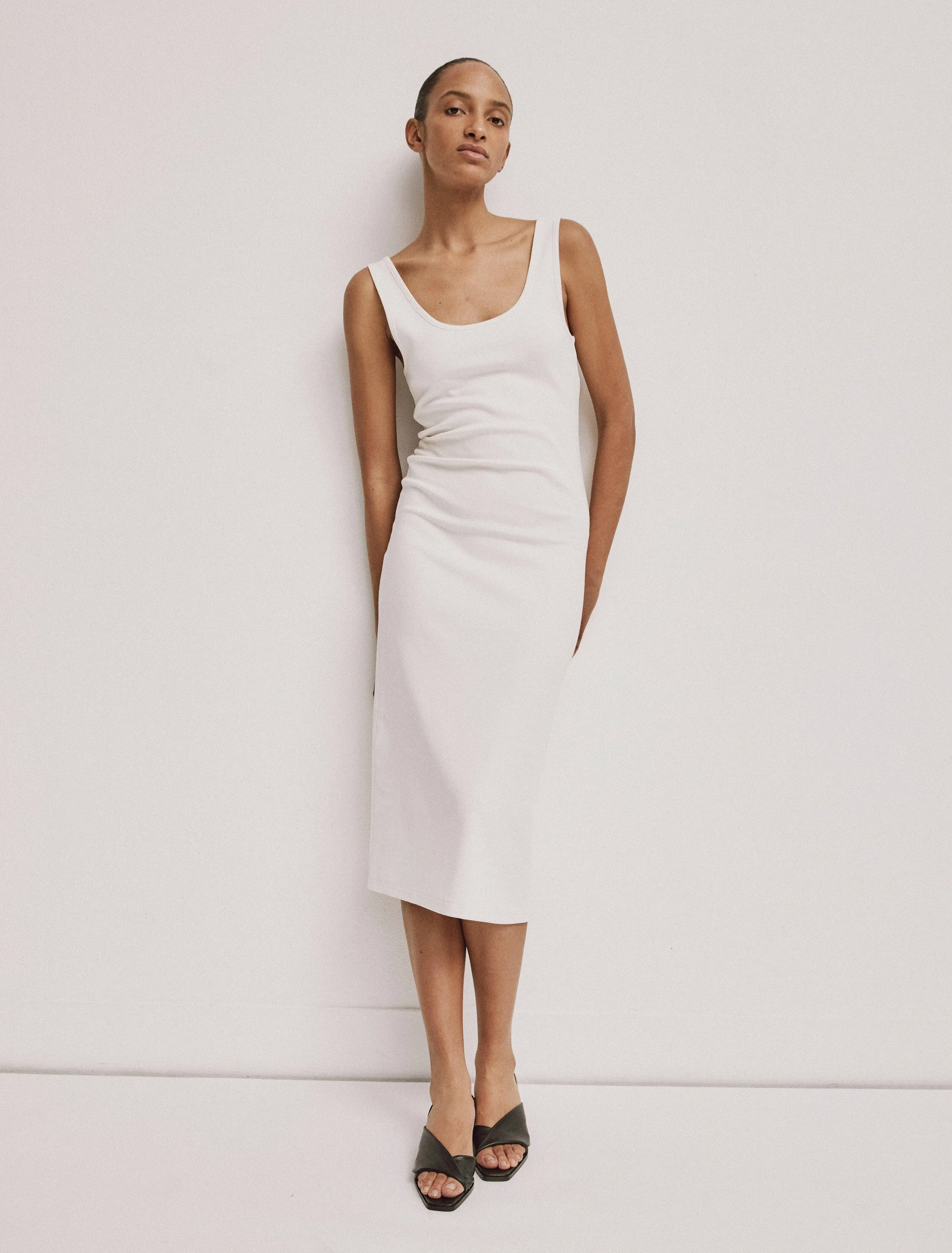 Gail Dress in Chalk White sold by Ninety Percent