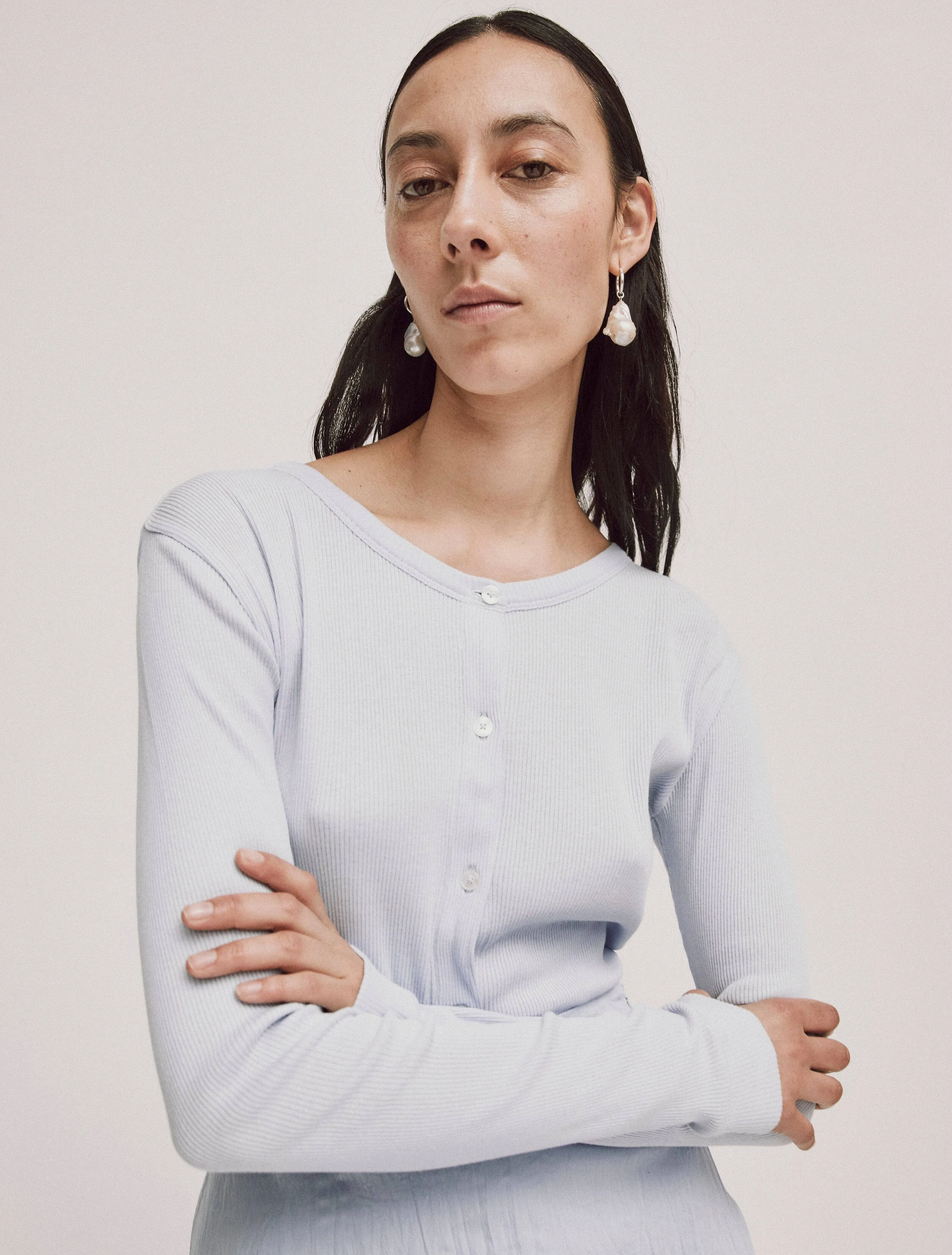 Kai Cardigan In Sky Blue sold by Ninety Percent