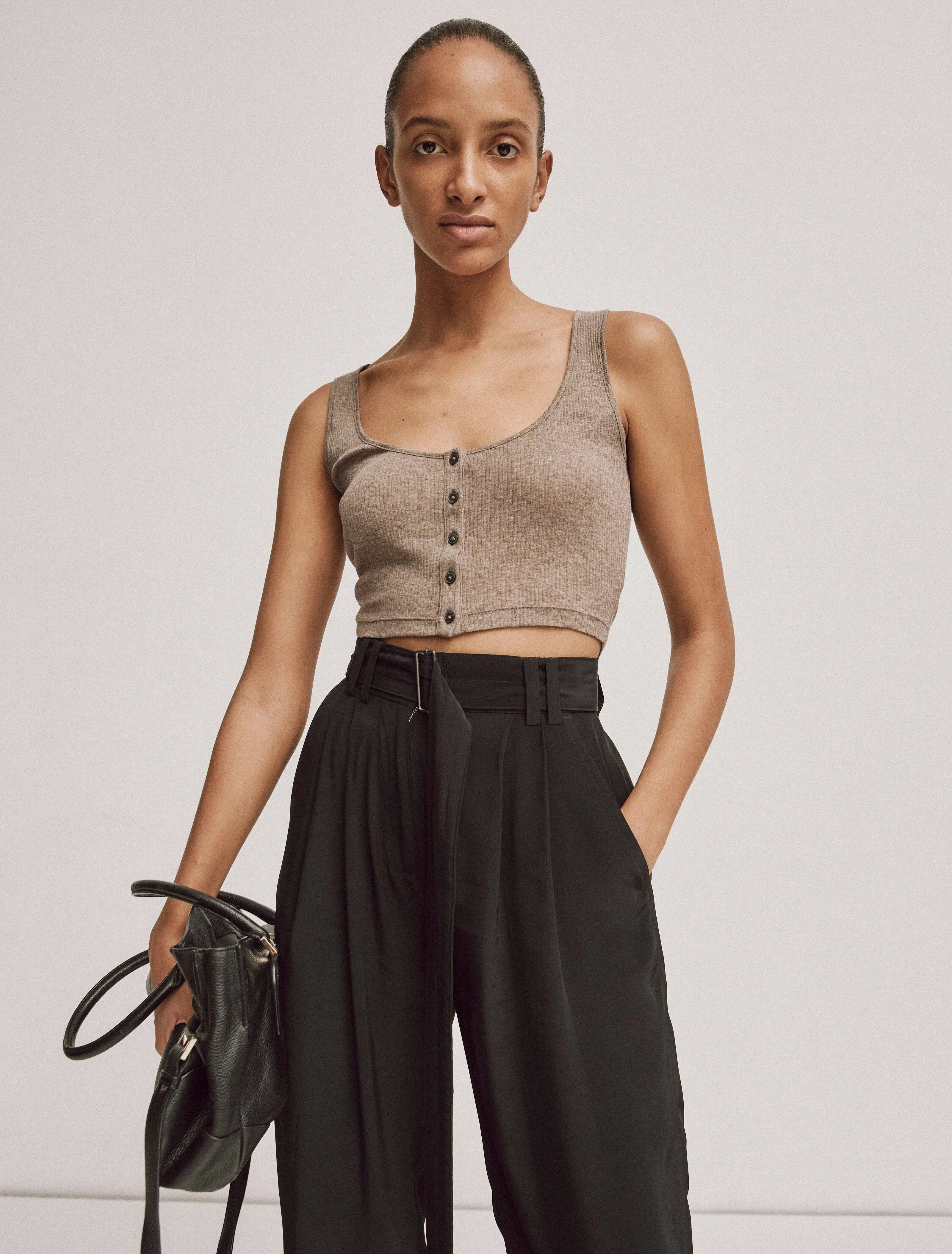 Haraki Top In Driftwood Melange sold by Ninety Percent