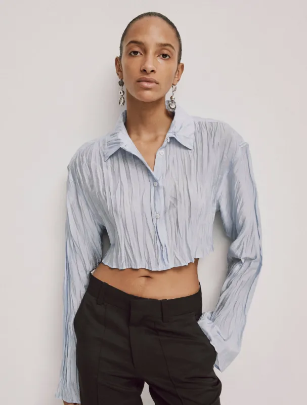 Qui Shirt In Sky Blue sold by Ninety Percent