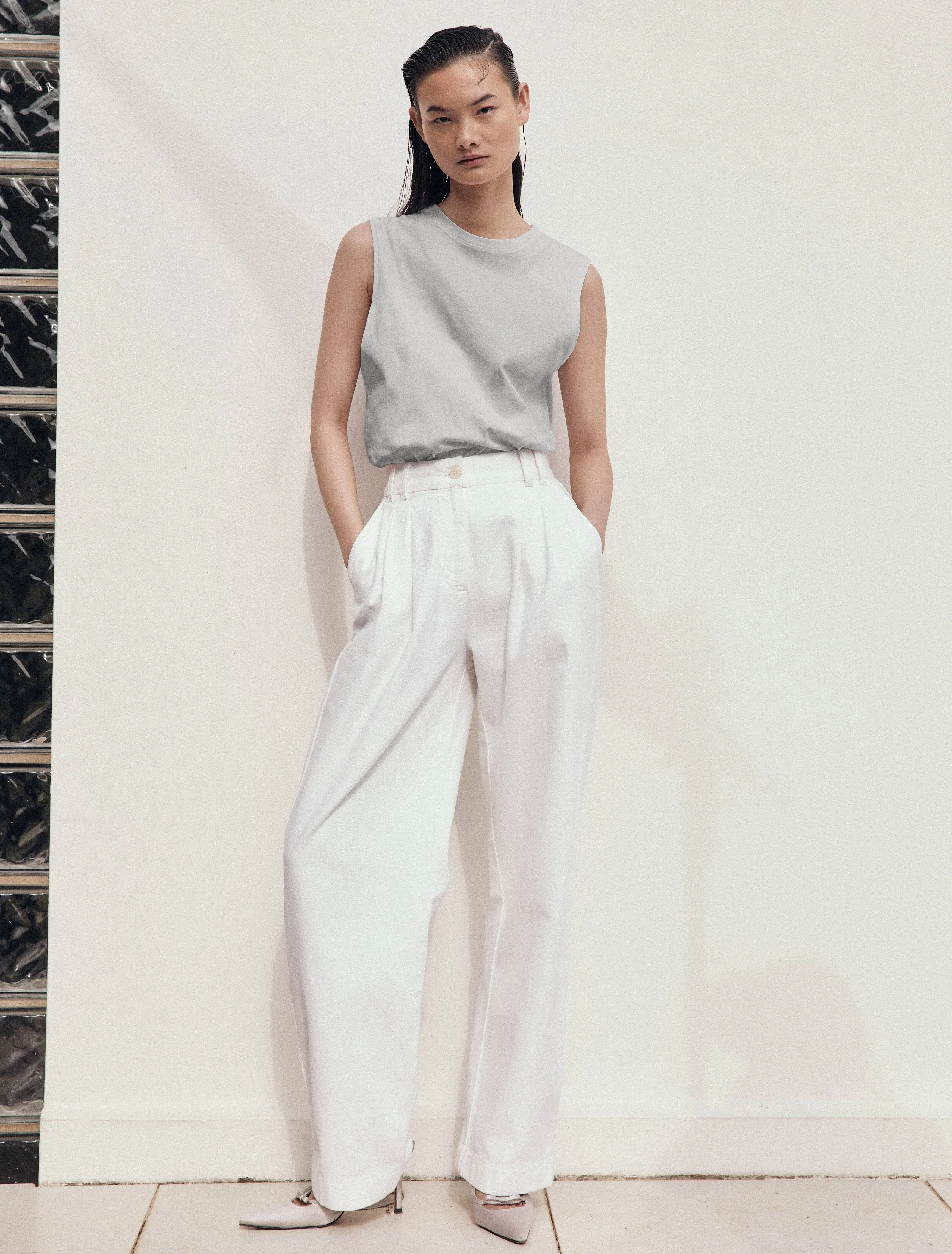 Alex Classic Cotton Tank in Grey Marl sold by Ninety Percent product image thumbnail 2