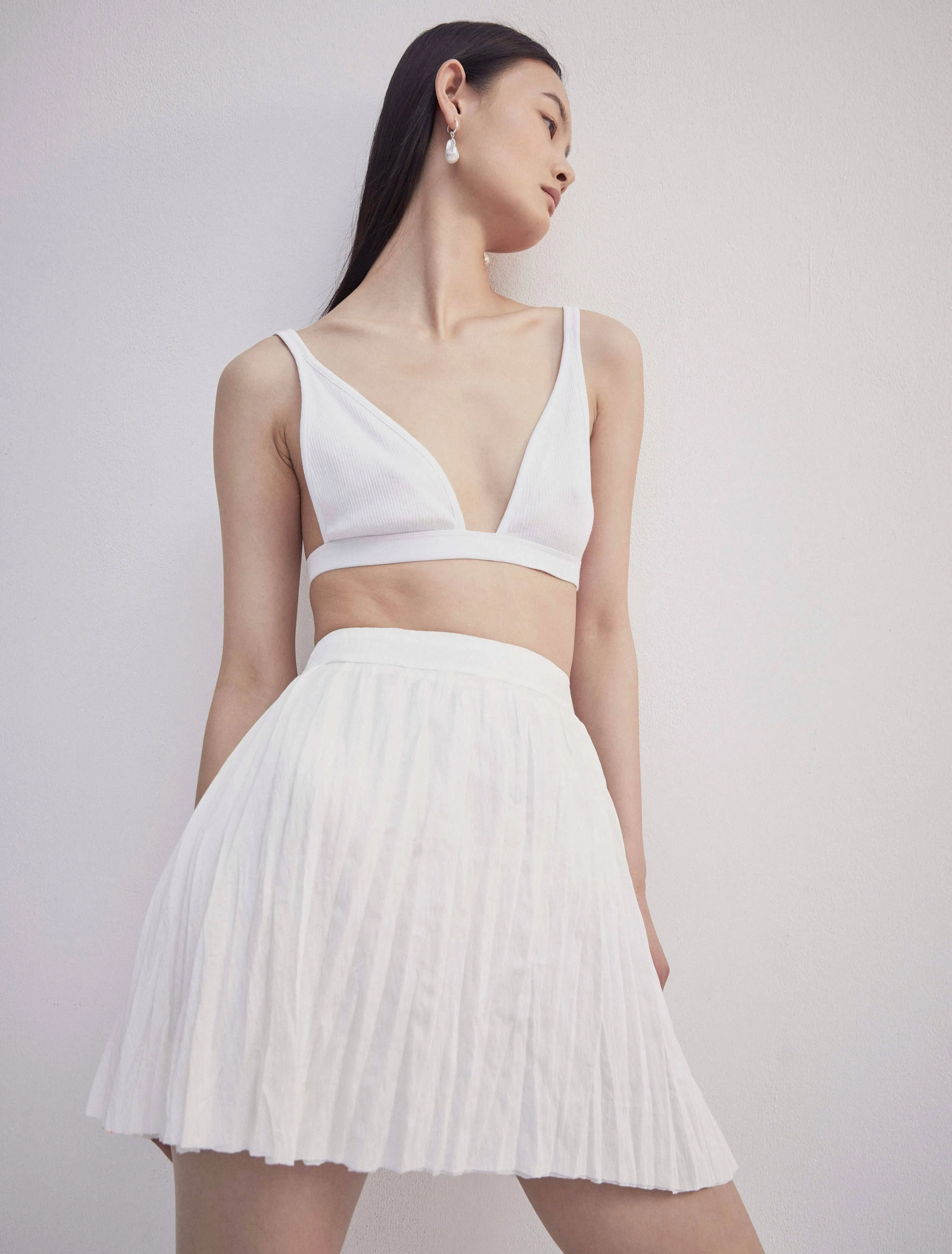 Tera Skirt in White sold by Ninety Percent
