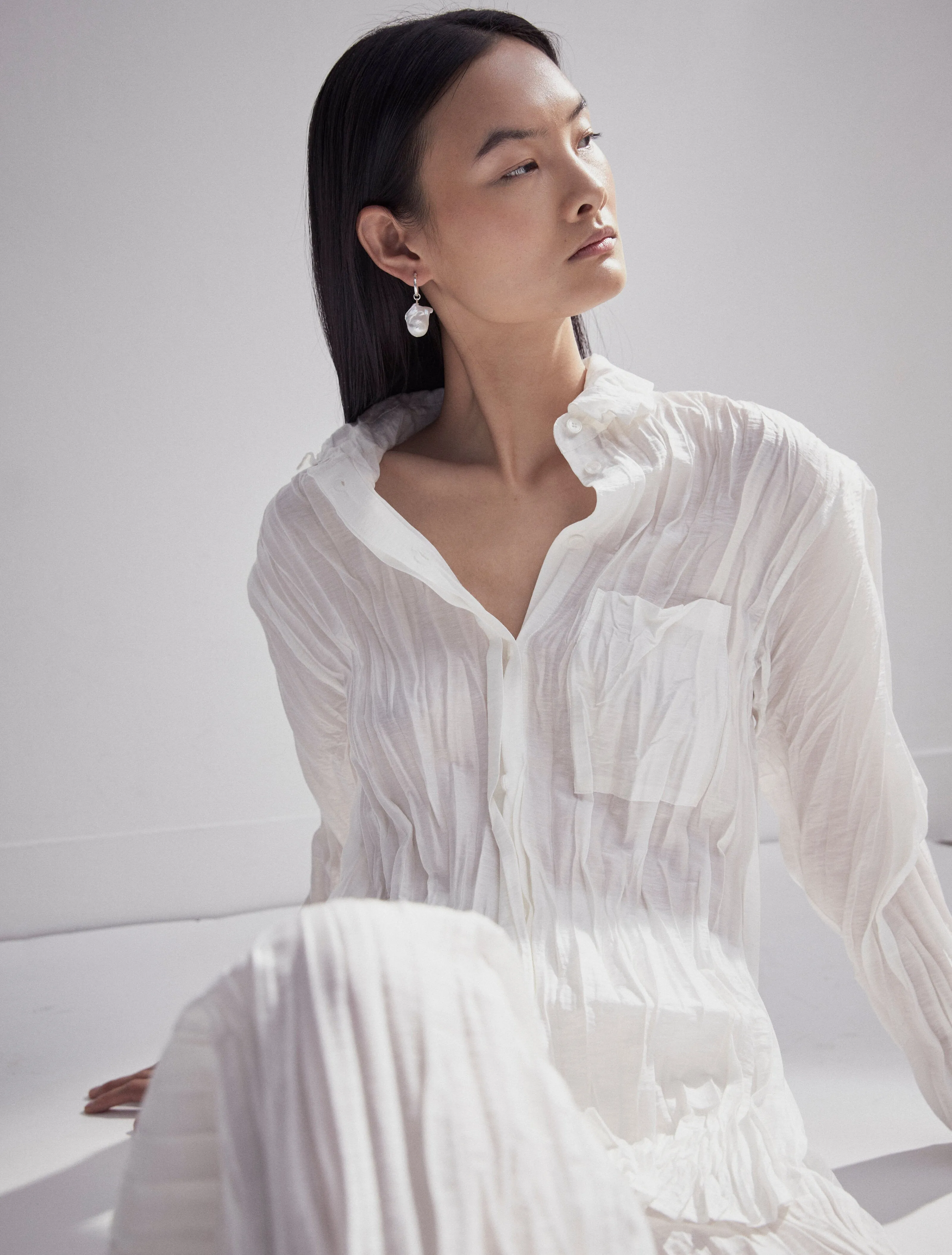 Sem Shirt in White sold by Ninety Percent