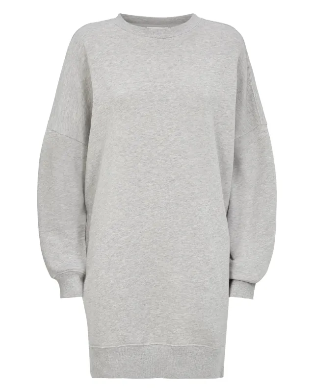 Brielle Sweatshirt Dress in Grey Marl sold by Ninety Percent