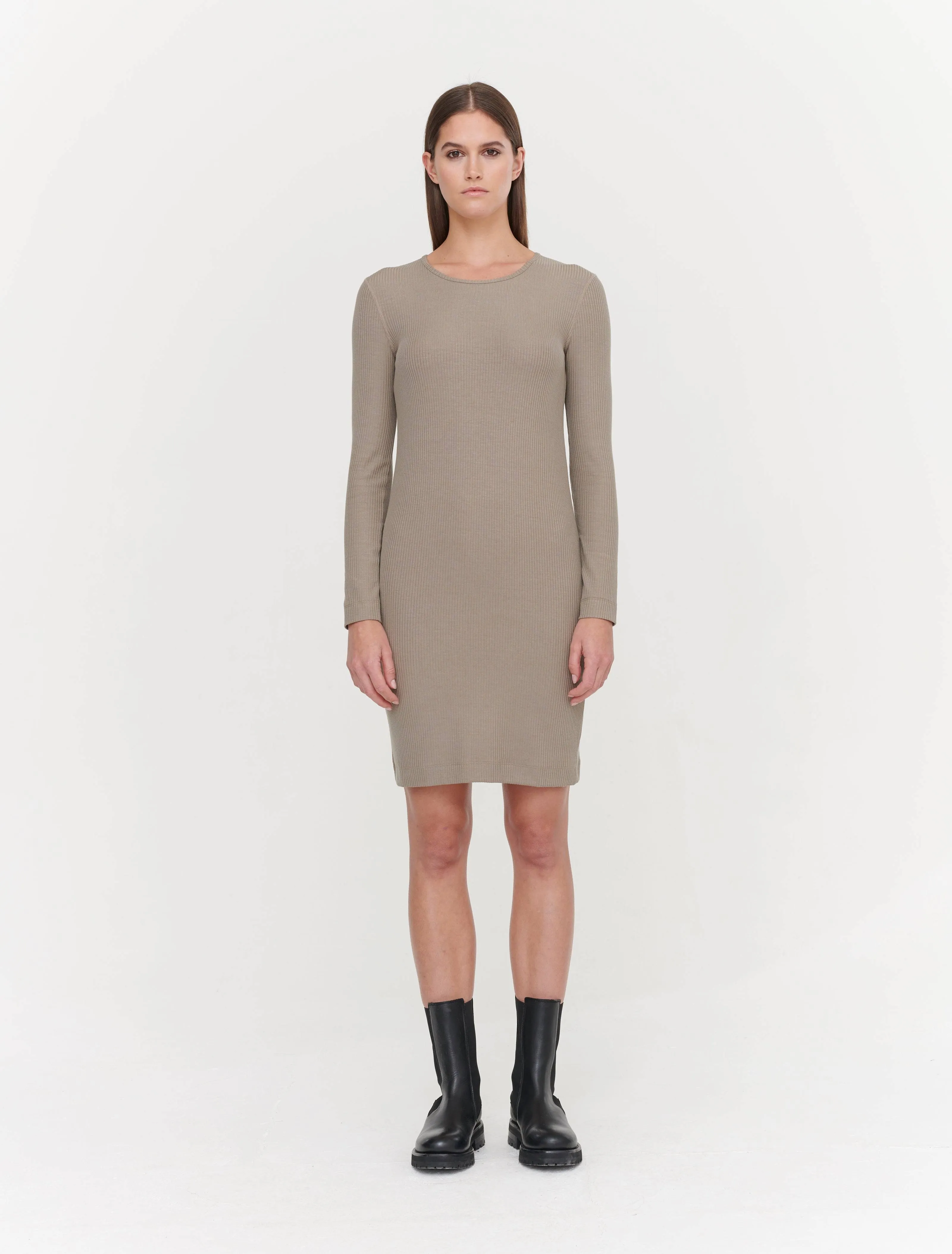 Genesis Dress in Stone sold by Ninety Percent