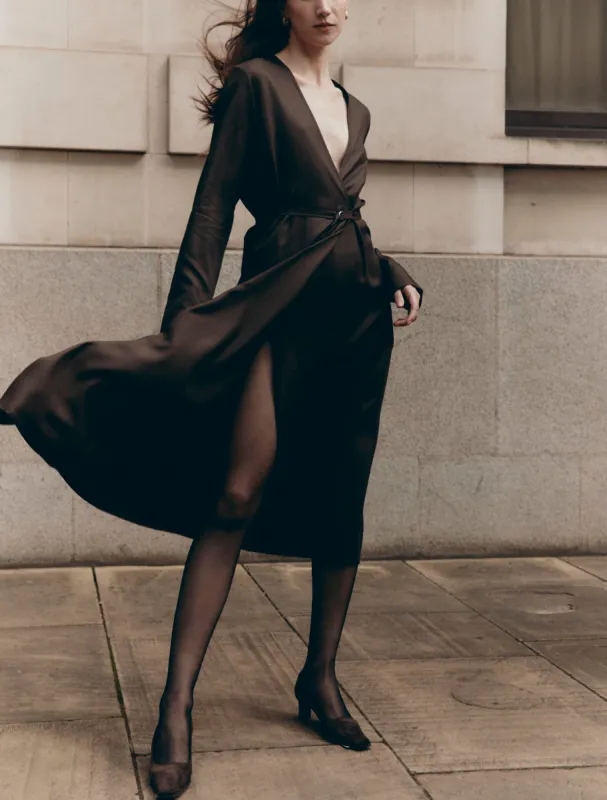 Orion Dress in Turkish Coffee sold by Ninety Percent