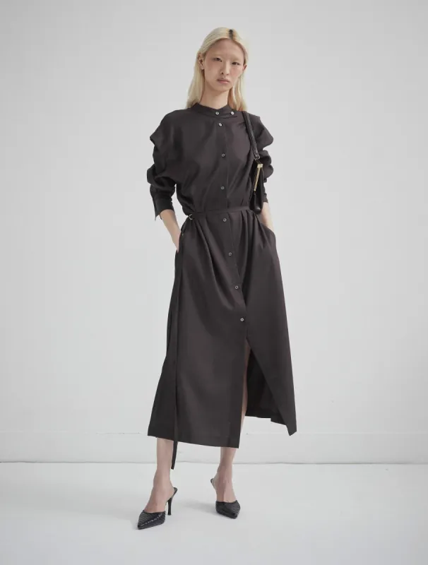 Nemulus Dress in Turkish Coffee sold by Ninety Percent