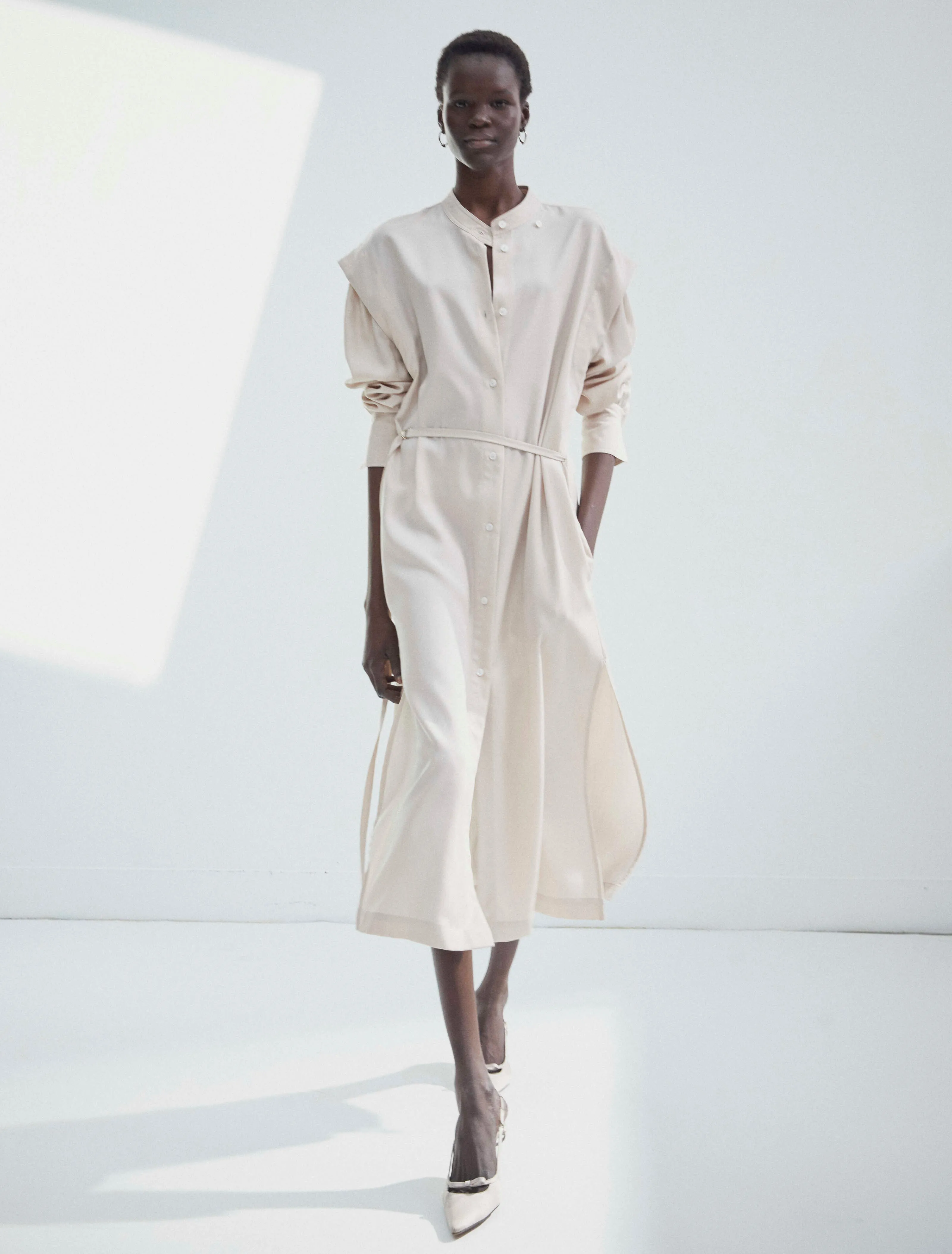 Nemulus Dress in Enoki Mushroom sold by Ninety Percent