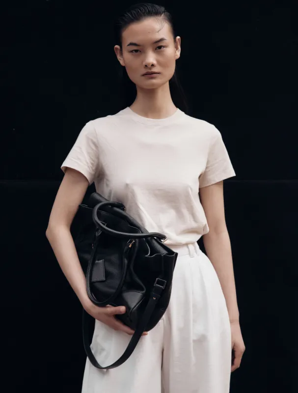 Drew Classic Cotton T-Shirt in Enoki Mushroom sold by Ninety Percent