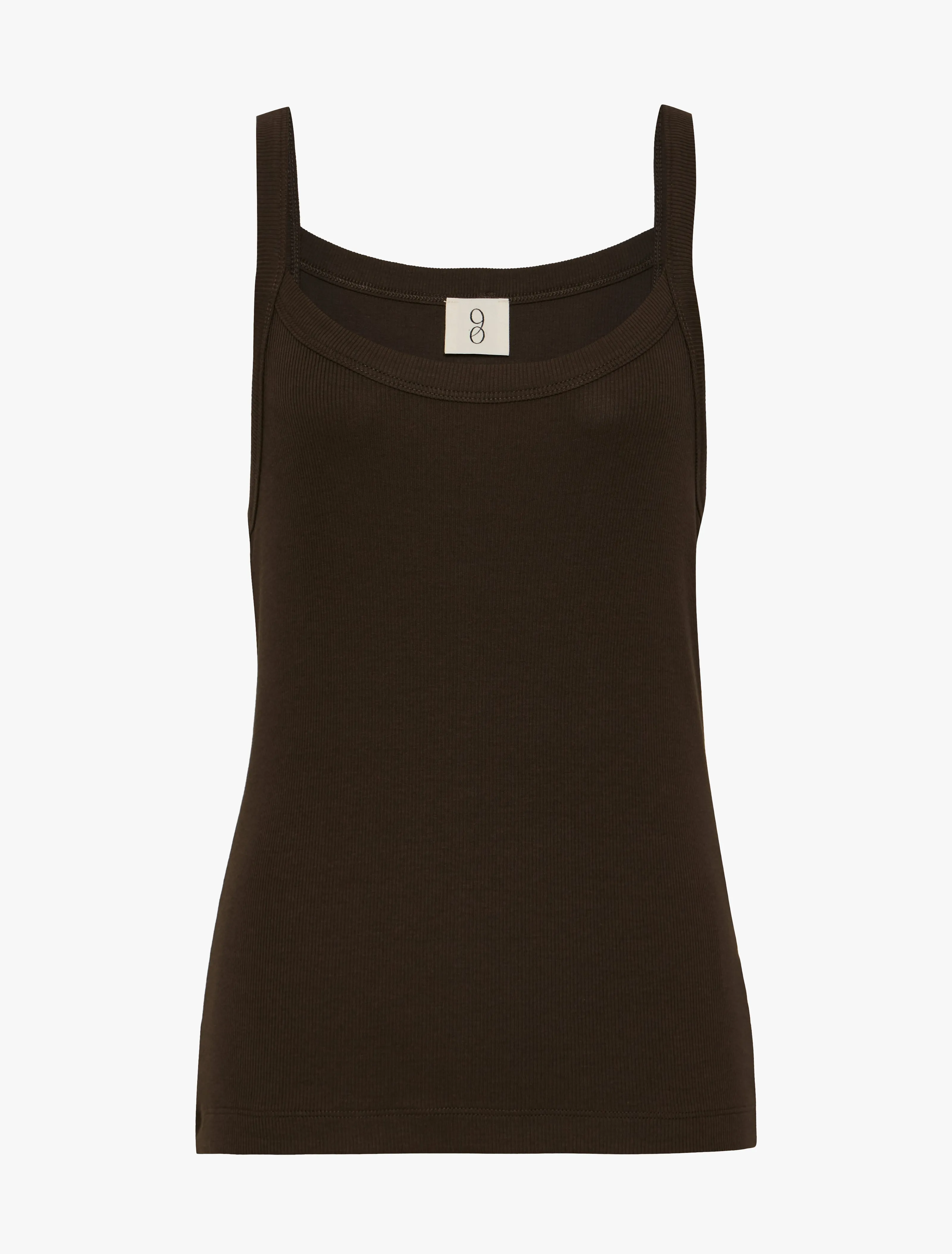 Ava Classic Rib Cami Top in Turkish Coffee sold by Ninety Percent