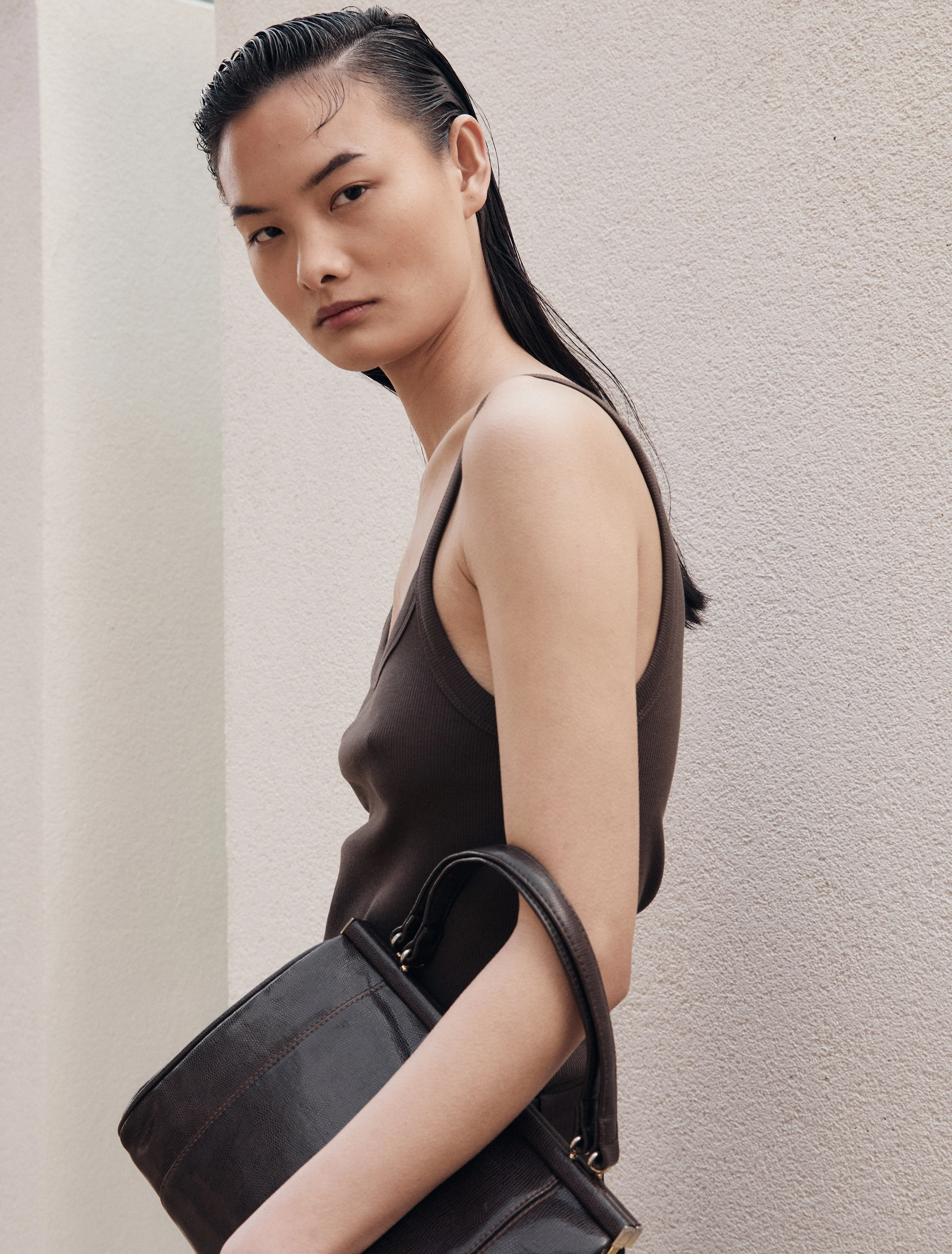 Ava Classic Rib Cami Top in Turkish Coffee sold by Ninety Percent product image thumbnail 5