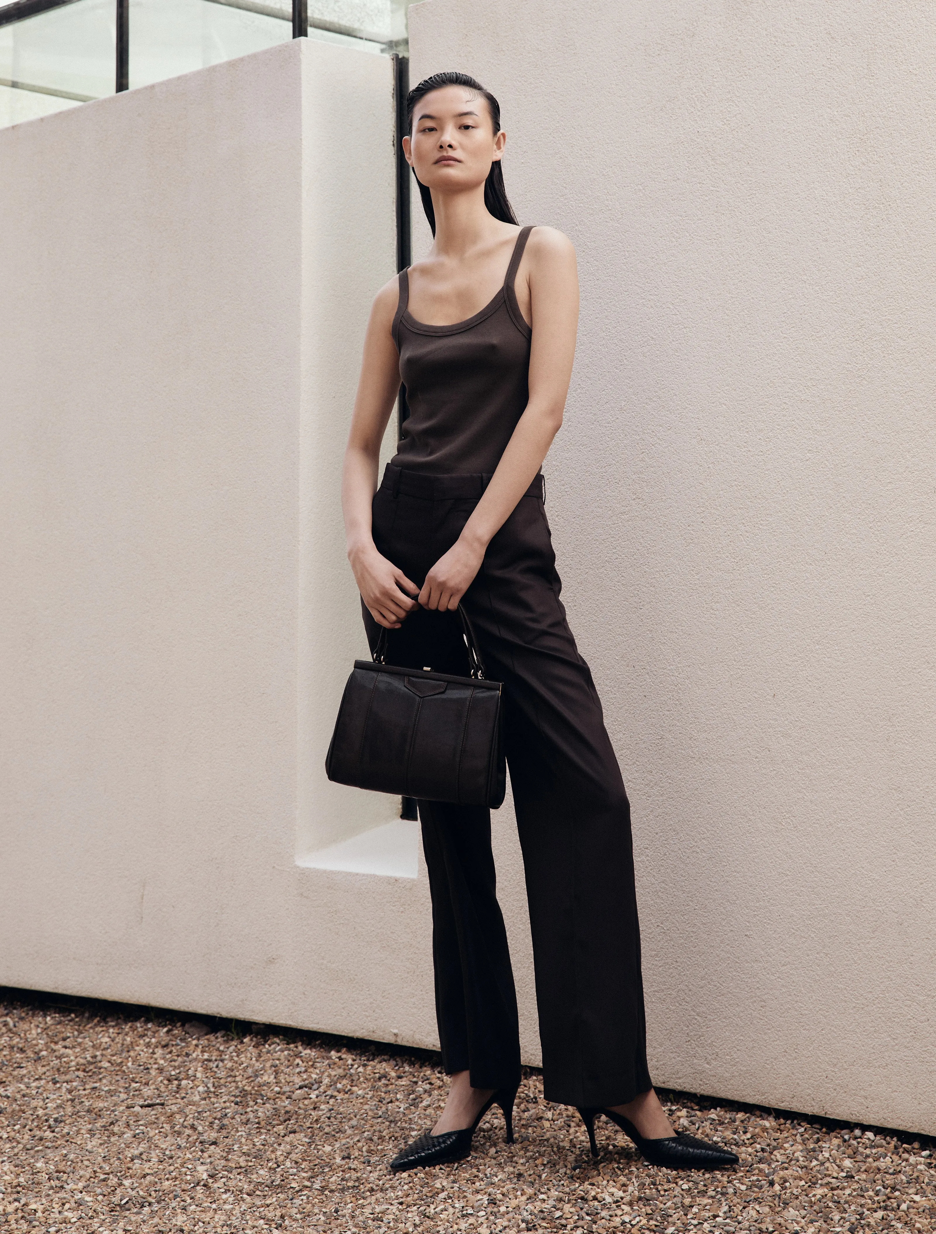 Ava Classic Rib Cami Top in Turkish Coffee sold by Ninety Percent product image thumbnail 3