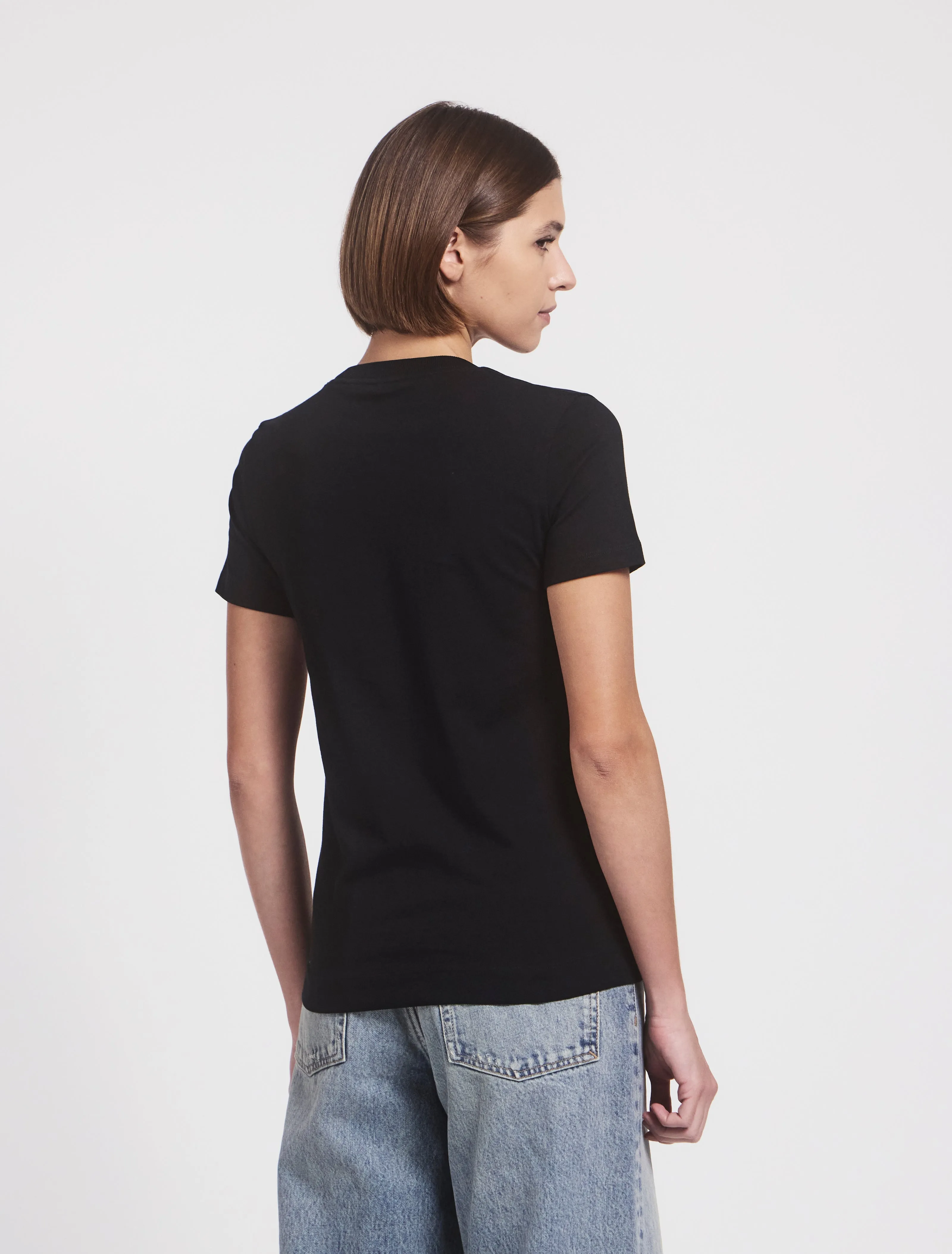 Lightweight Cotton fitted T-Shirt in Black sold by Ninety Percent product image thumbnail 3