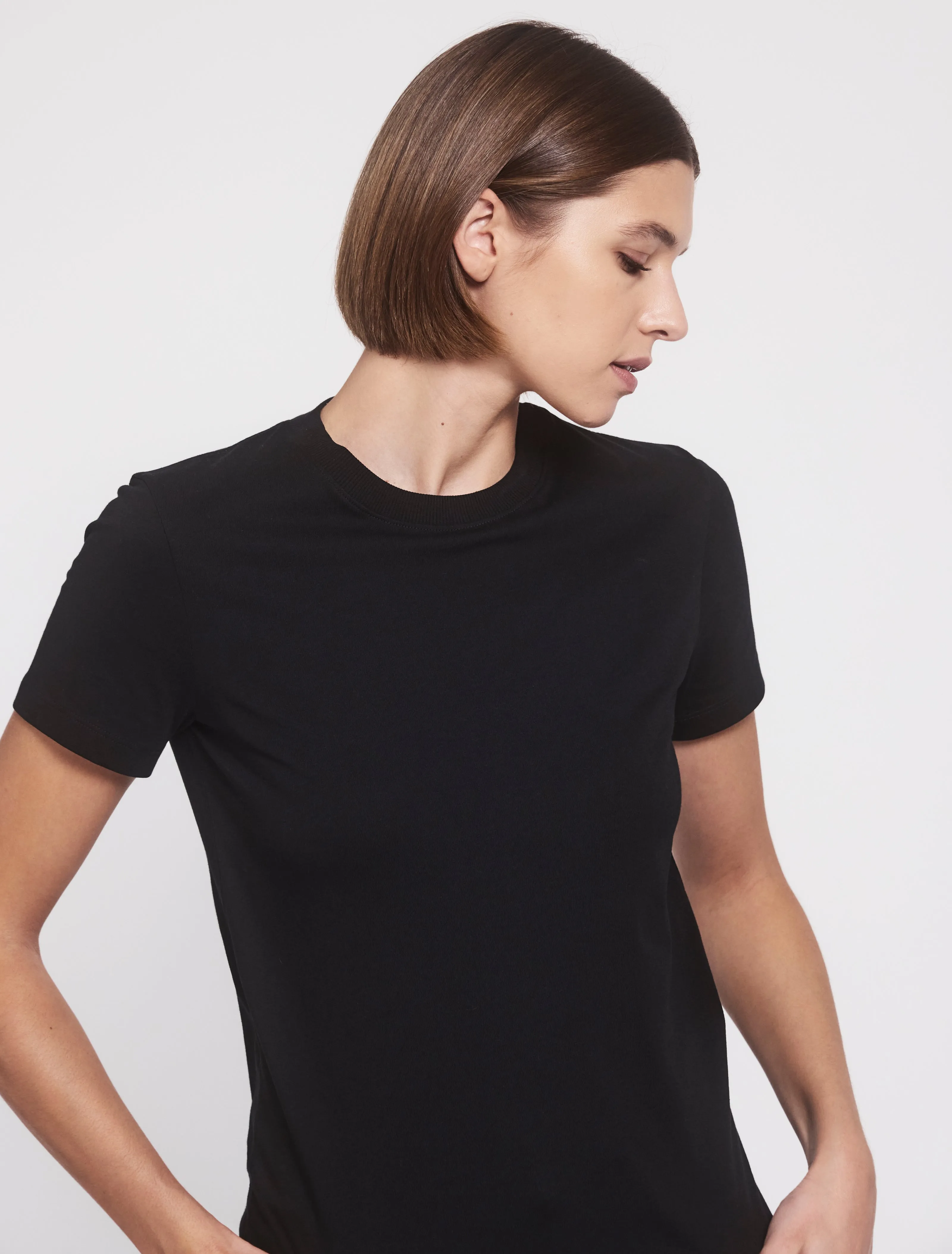 Lightweight Cotton fitted T-Shirt in Black sold by Ninety Percent product image thumbnail 2