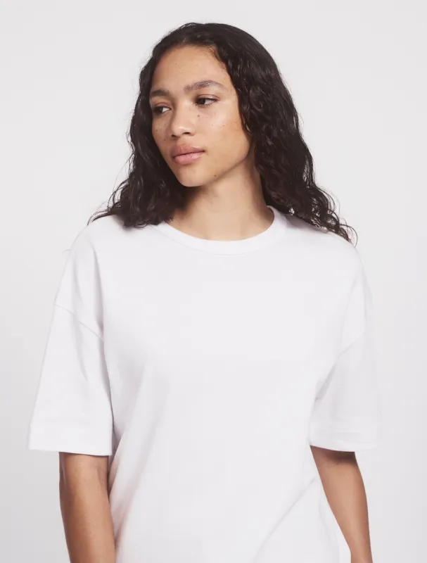 Classic Cotton Oversized T-Shirt in White sold by Ninety Percent