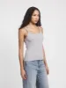 Ava Classic Rib Cami Top in Grey Marl sold by Ninety Percent
