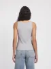 Ava Classic Rib Cami Top in Grey Marl sold by Ninety Percent