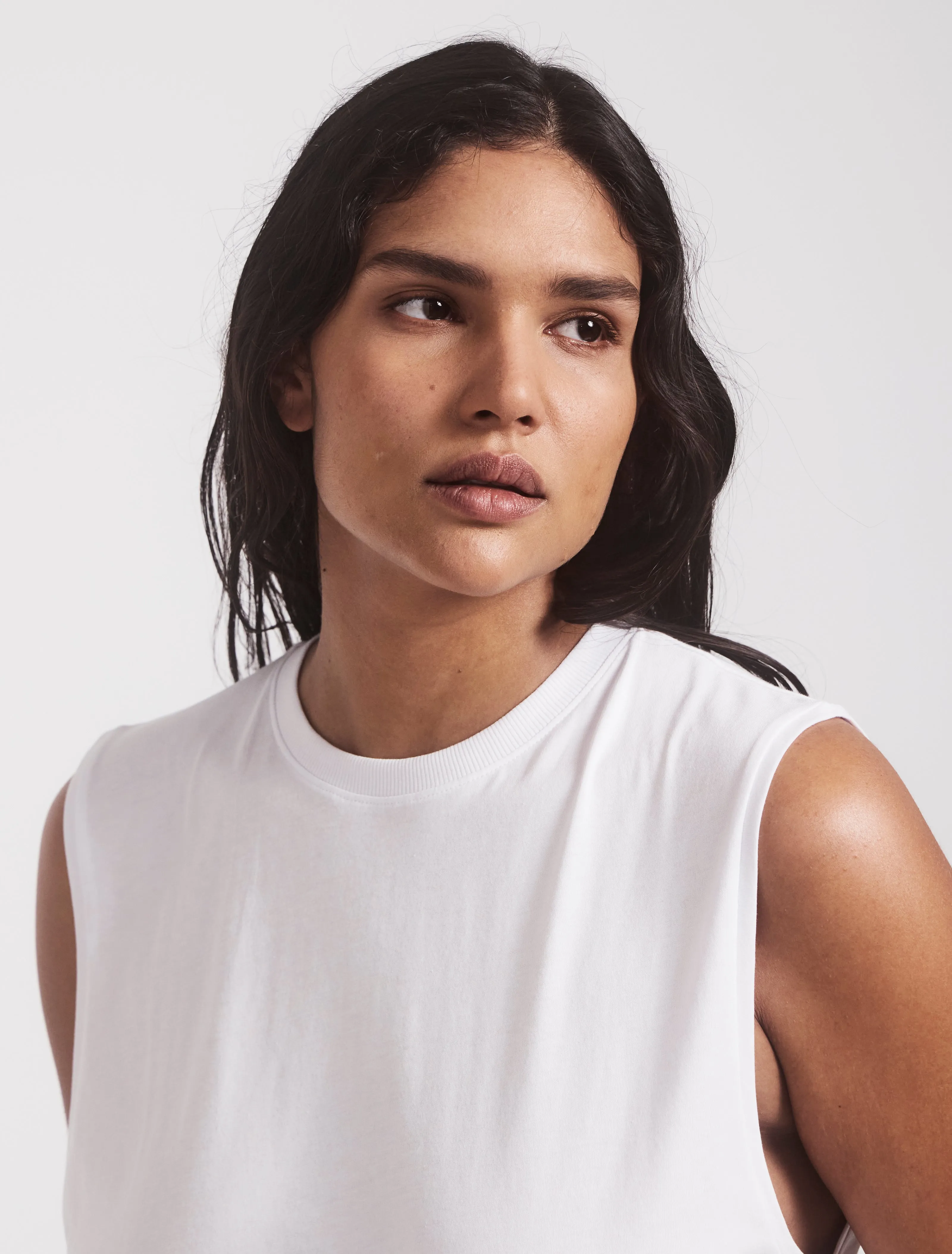 Lightweight Cotton Boyfriend Tank in White sold by Ninety Percent product image thumbnail 4