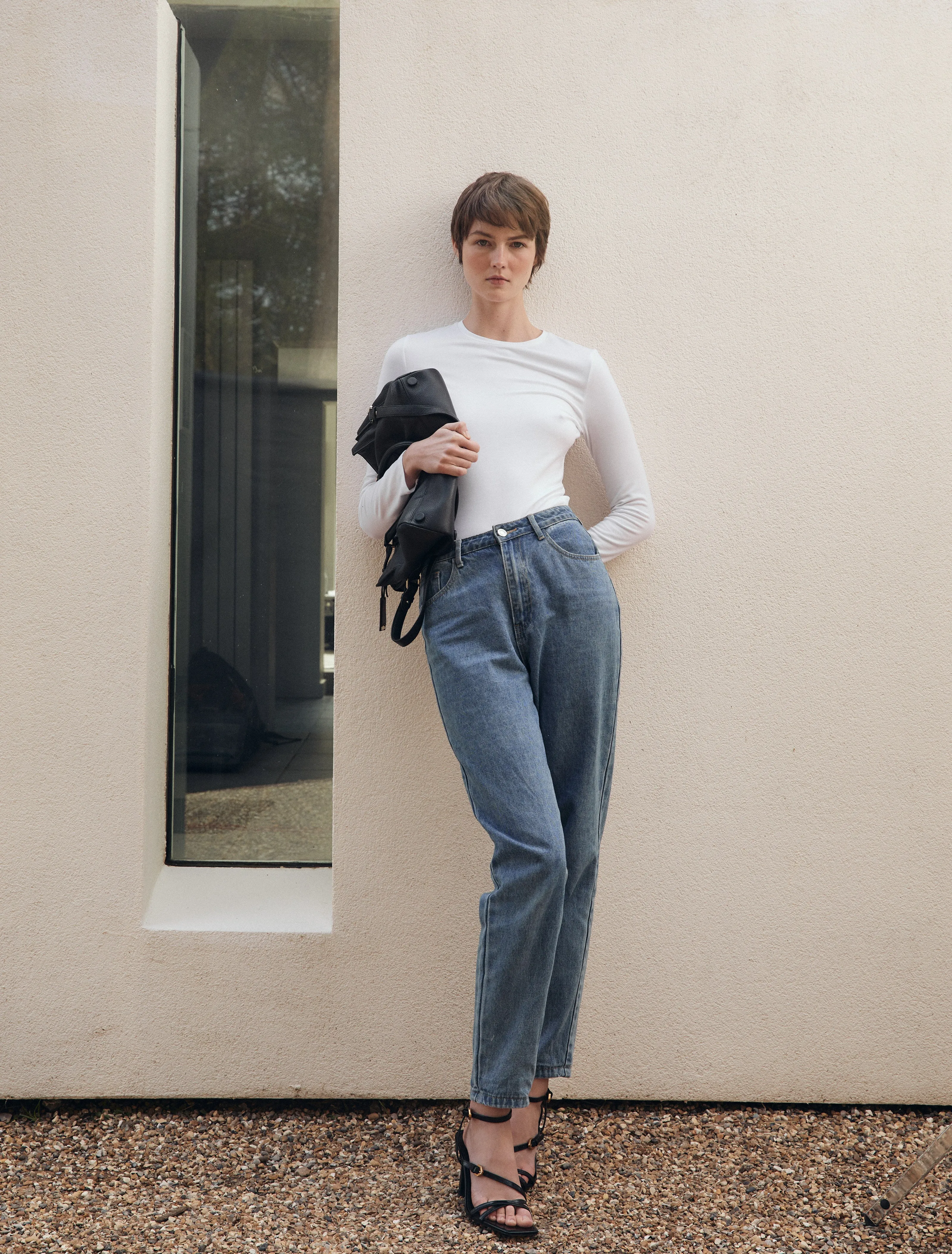 Lightweight Cotton Long Sleeve T-Shirt in White sold by Ninety Percent product image thumbnail 3