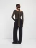 Coral Wrap Top In Turkish Coffee sold by Ninety Percent