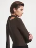 Coral Wrap Top In Turkish Coffee sold by Ninety Percent