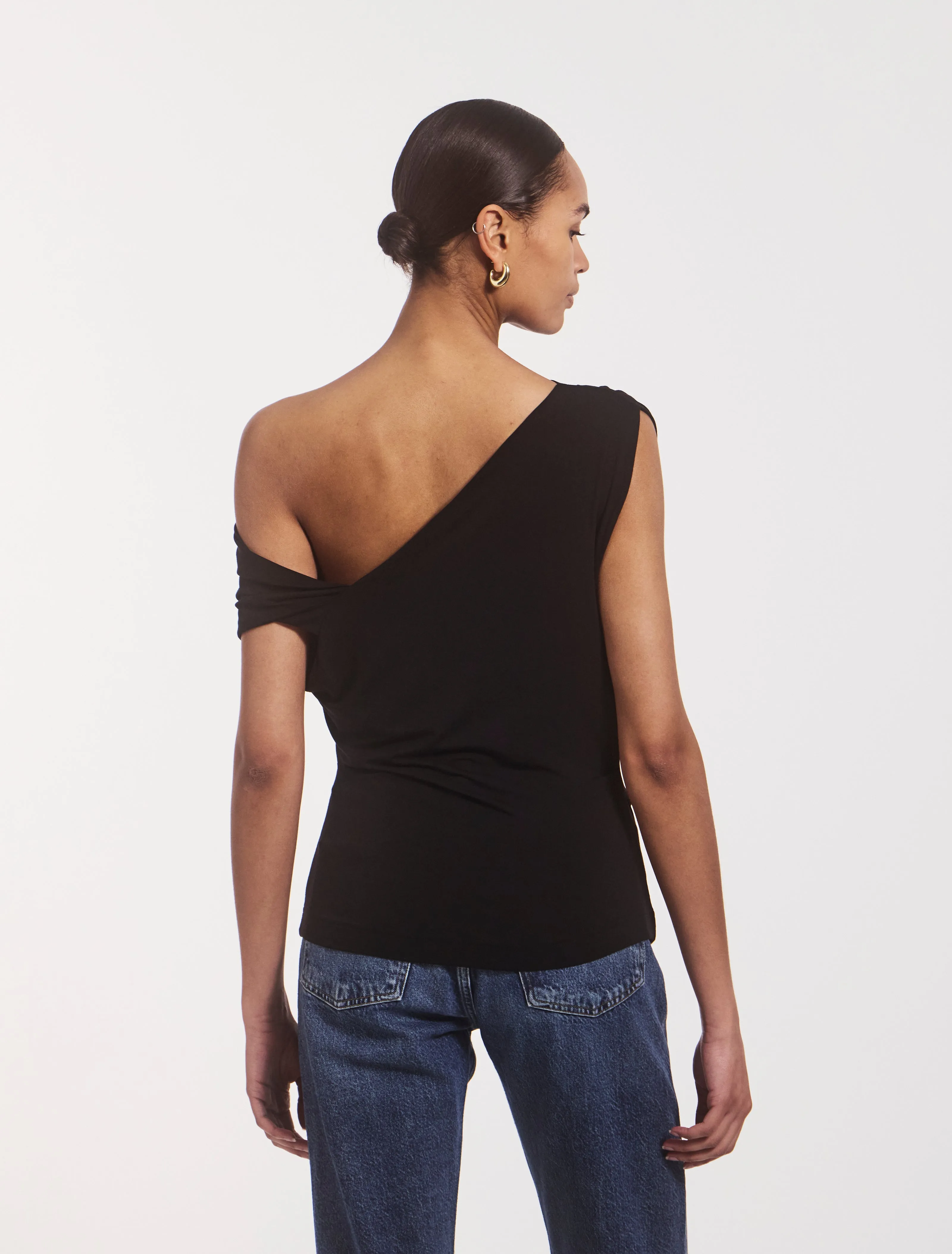Tanz Draped Top in Black sold by Ninety Percent product image thumbnail 4