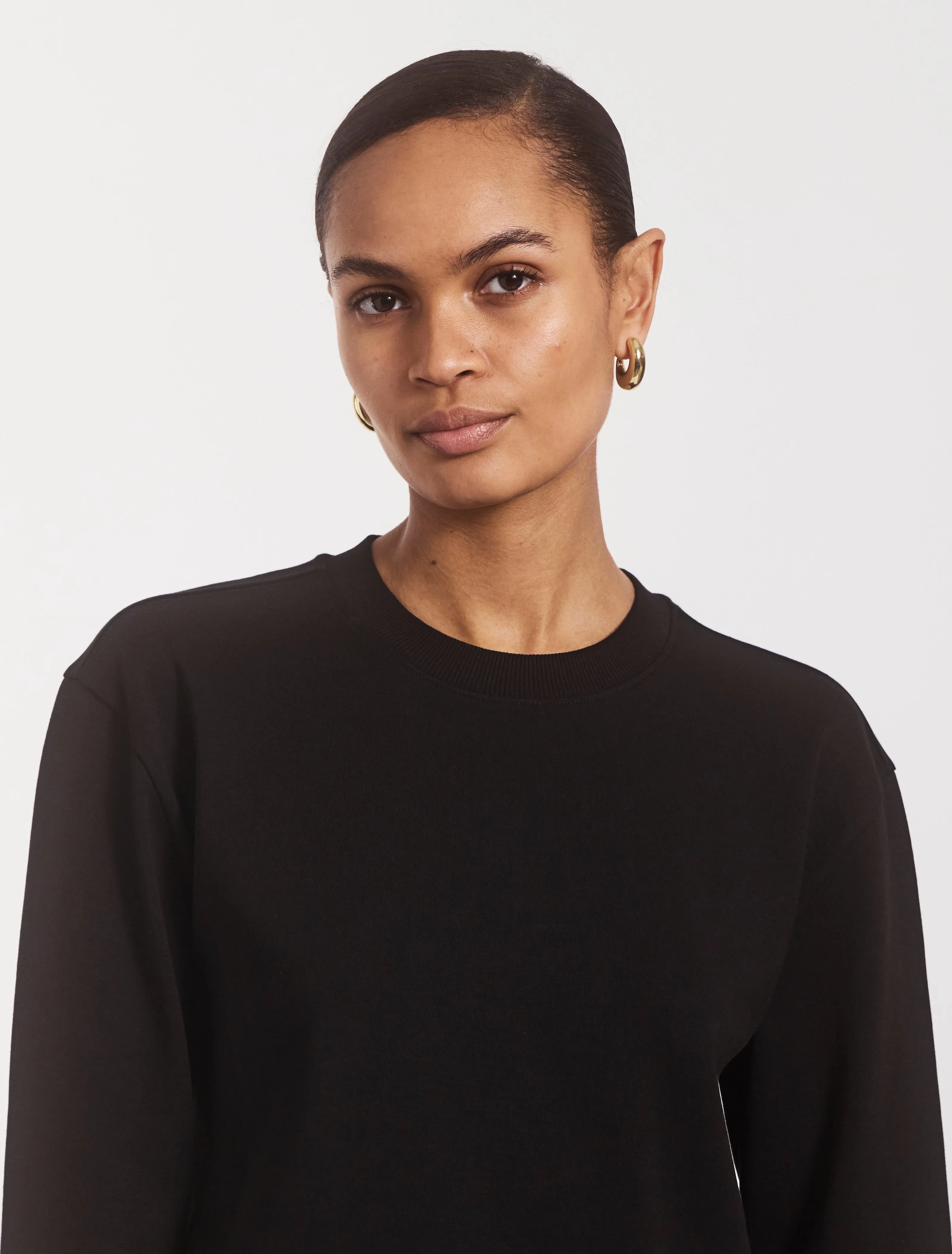 Compact Cotton Long Sleeve T-Shirt in Black sold by Ninety Percent product image thumbnail 4