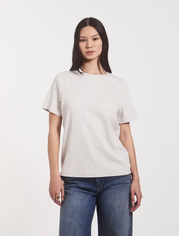Compact Cotton Oversized T-Shirt in Light Grey Marl sold by Ninety Percent