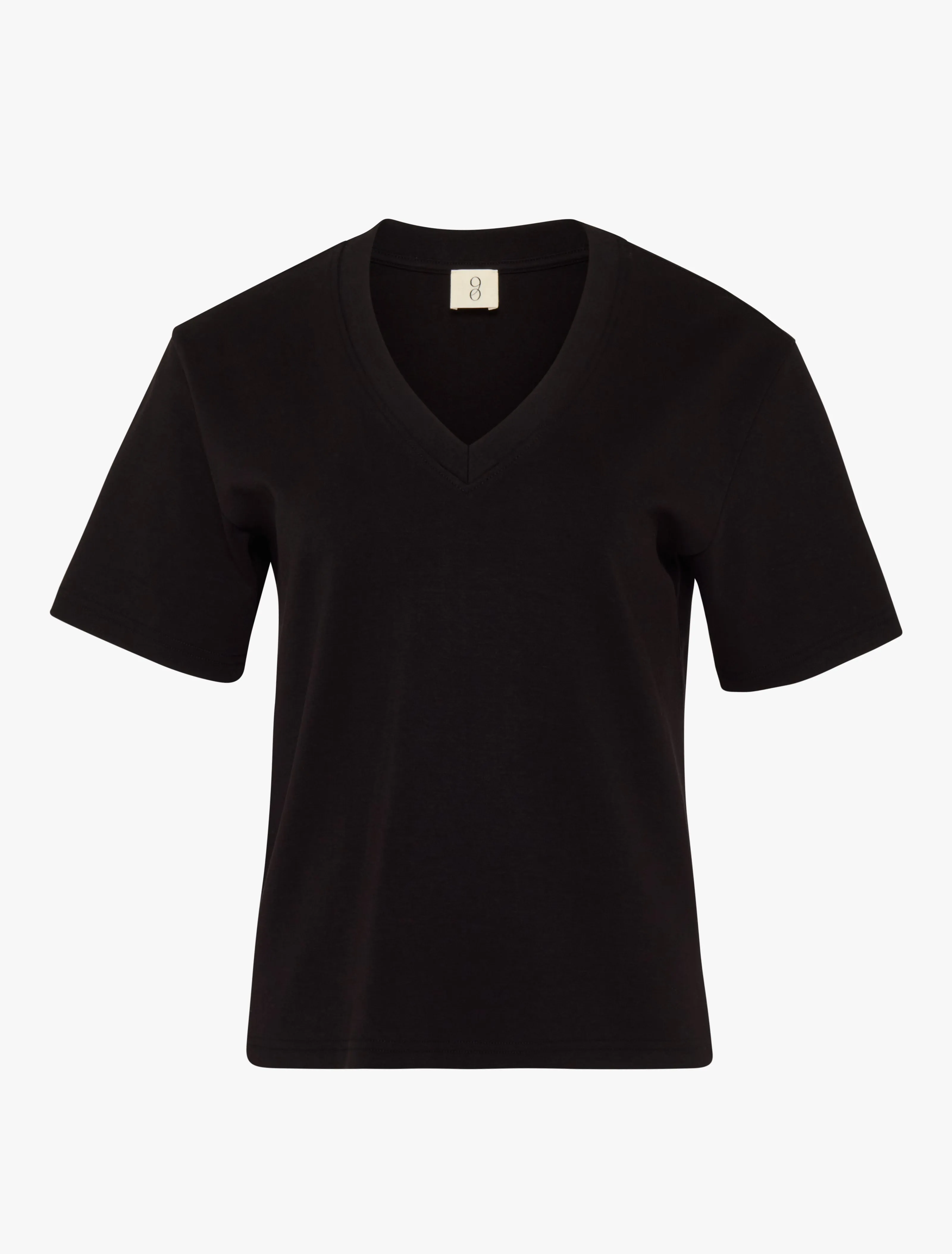 Compact Cotton V Neck T-shirt in Black sold by Ninety Percent product image thumbnail 5