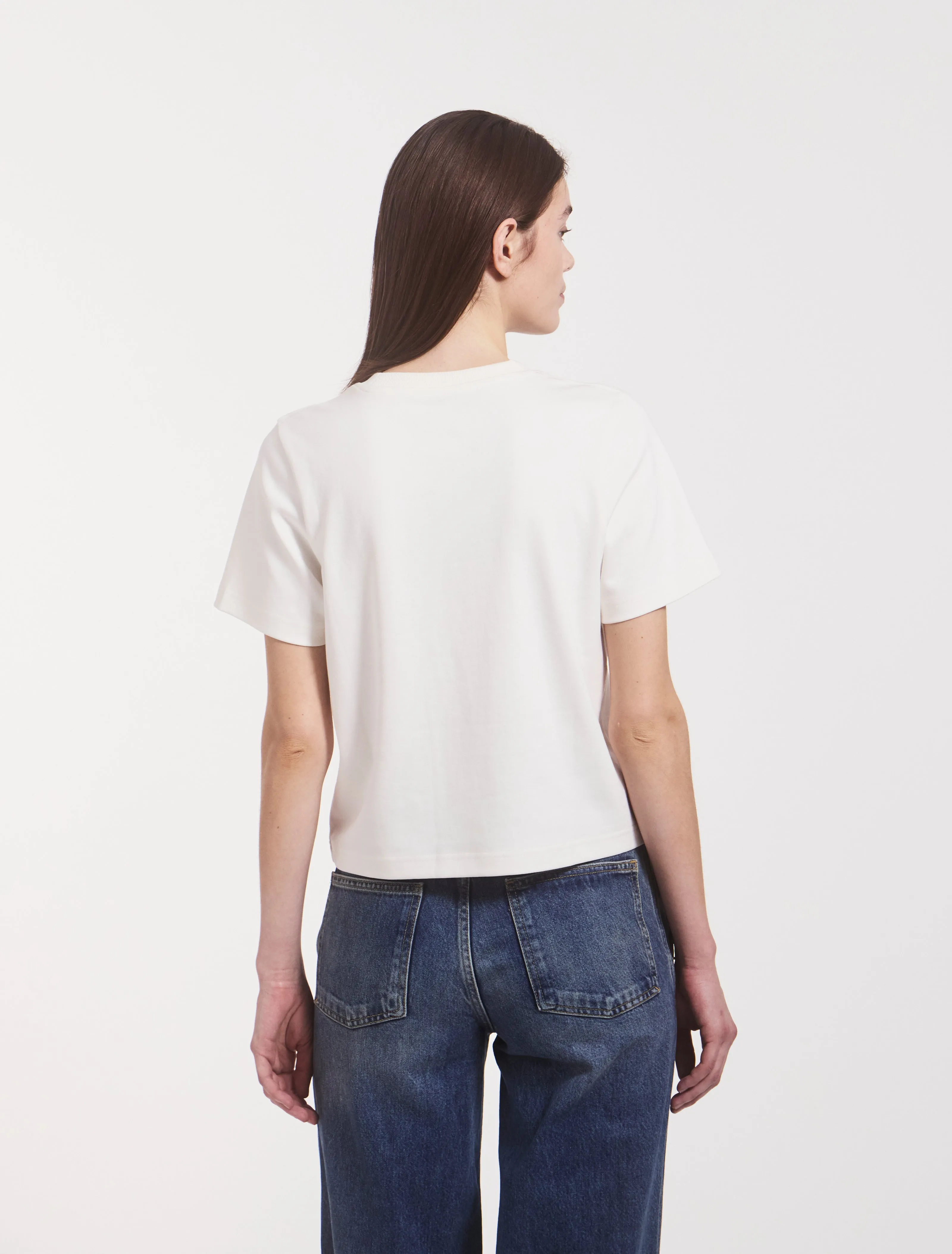Compact Cotton Boxy T-shirt in Off White sold by Ninety Percent product image thumbnail 3
