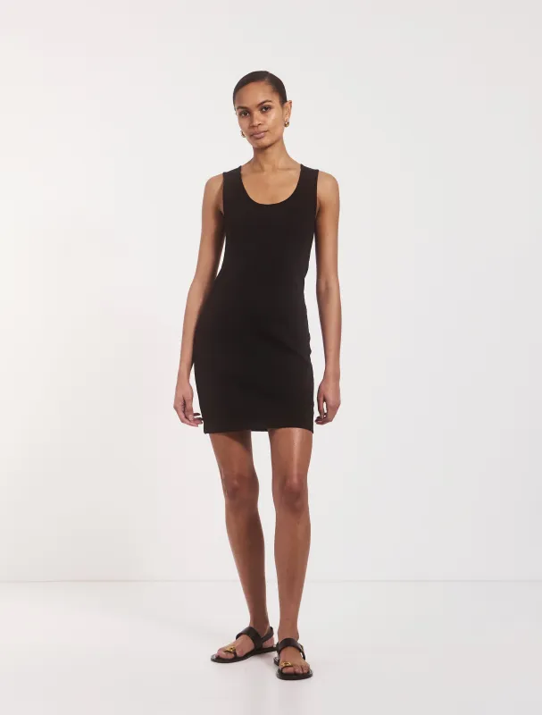 Rib Tank Dress in Black sold by Ninety Percent