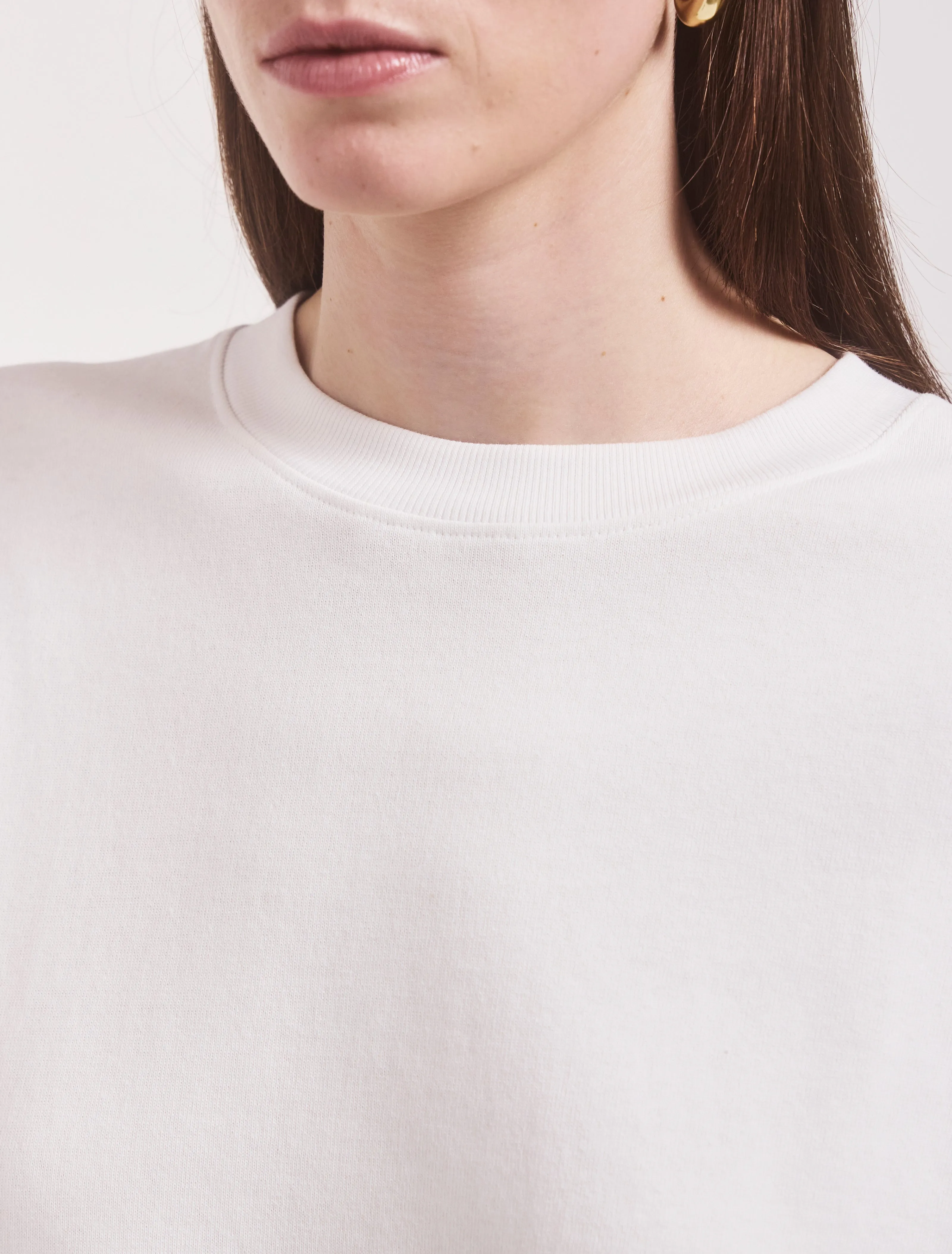 Compact Cotton Boyfriend Long Sleeve T-Shirt in White sold by Ninety Percent product image thumbnail 4