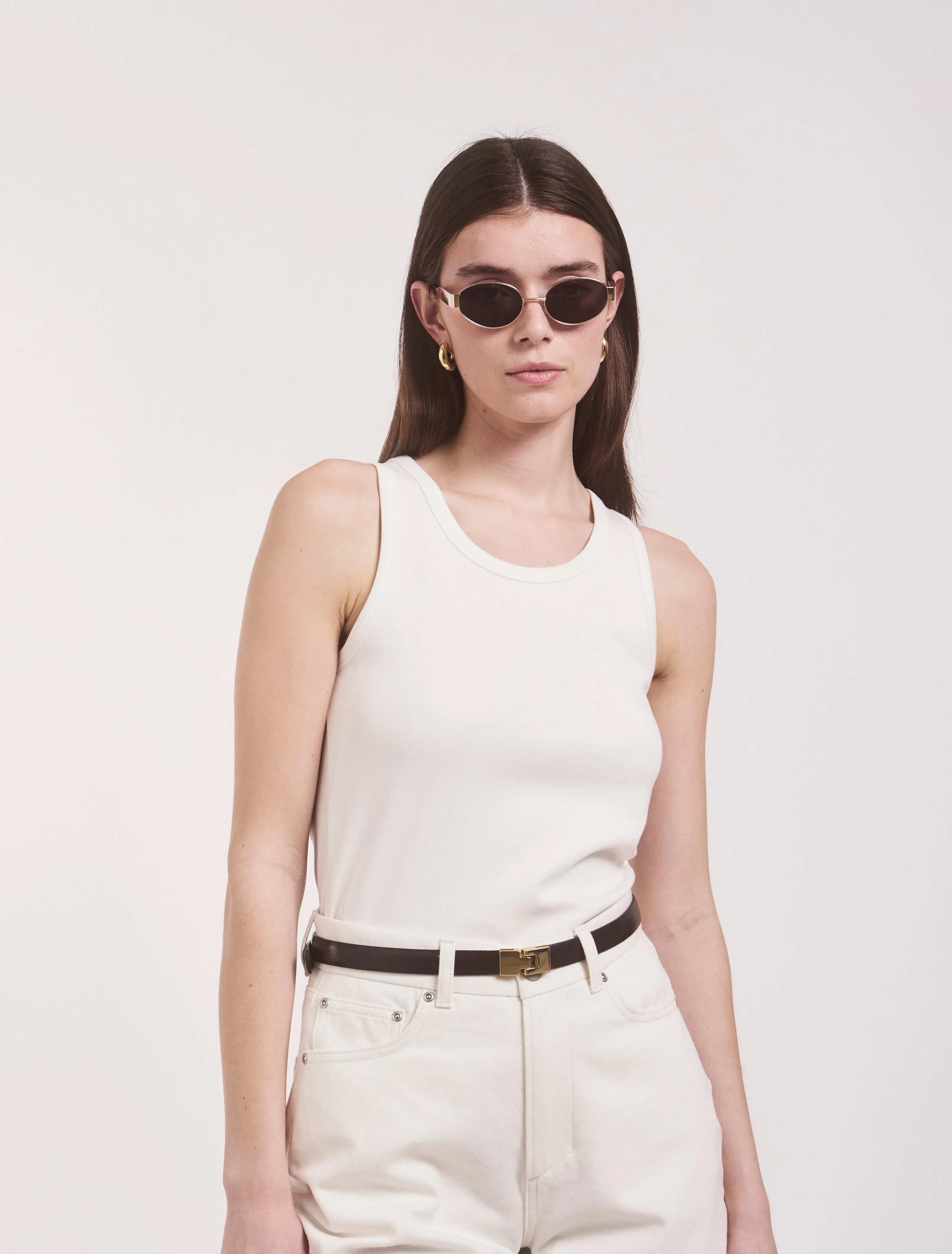 Signature Tank in Off White sold by Ninety Percent