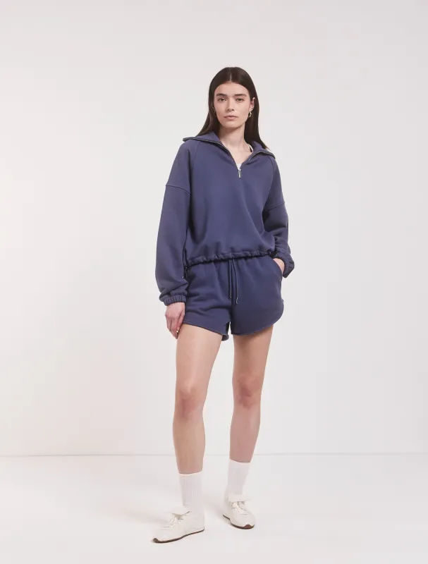 Signature Sweatshort in Summer Navy sold by Ninety Percent