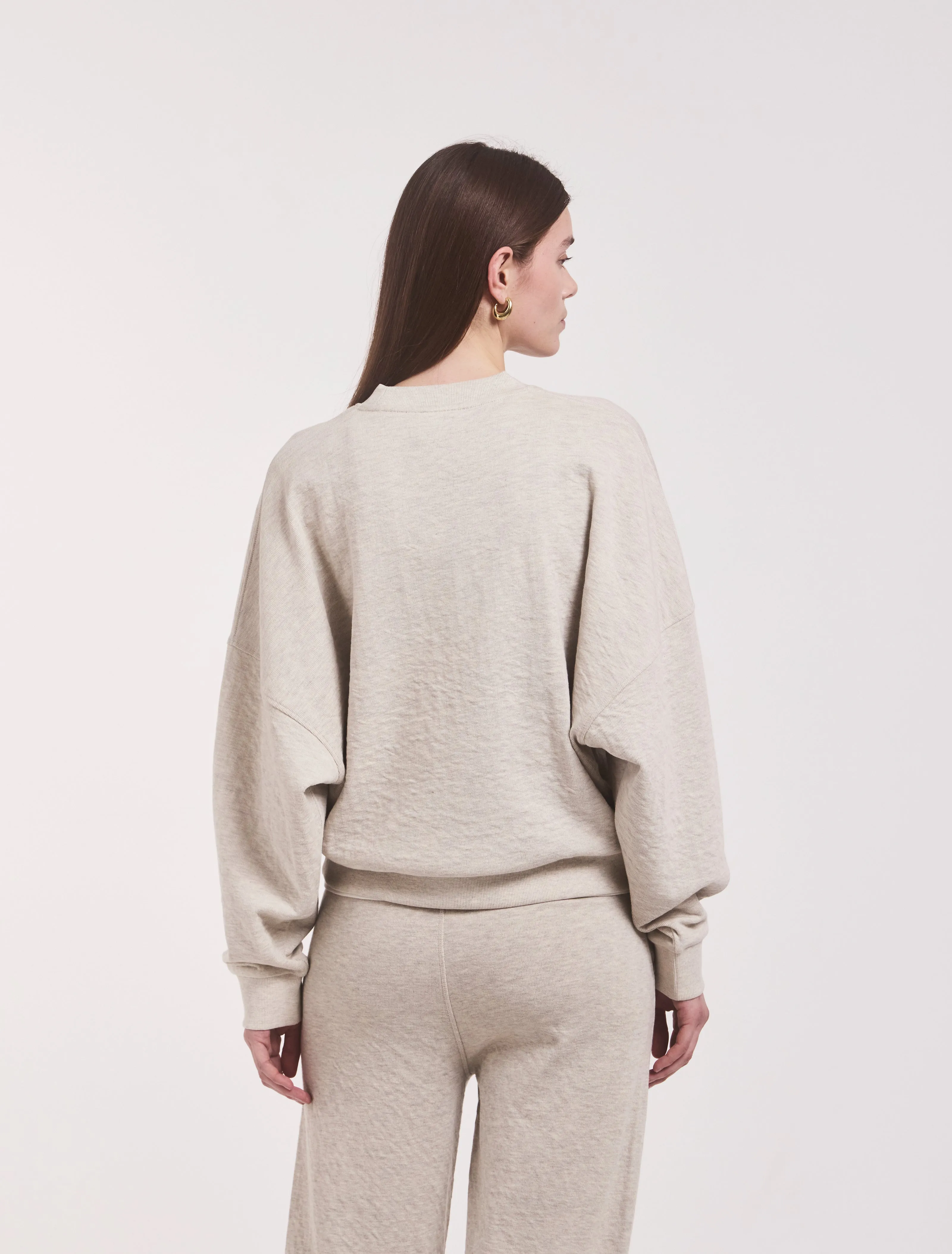 Signature Oversized Sweatshirt in Oatmeal Melange sold by Ninety Percent product image thumbnail 2