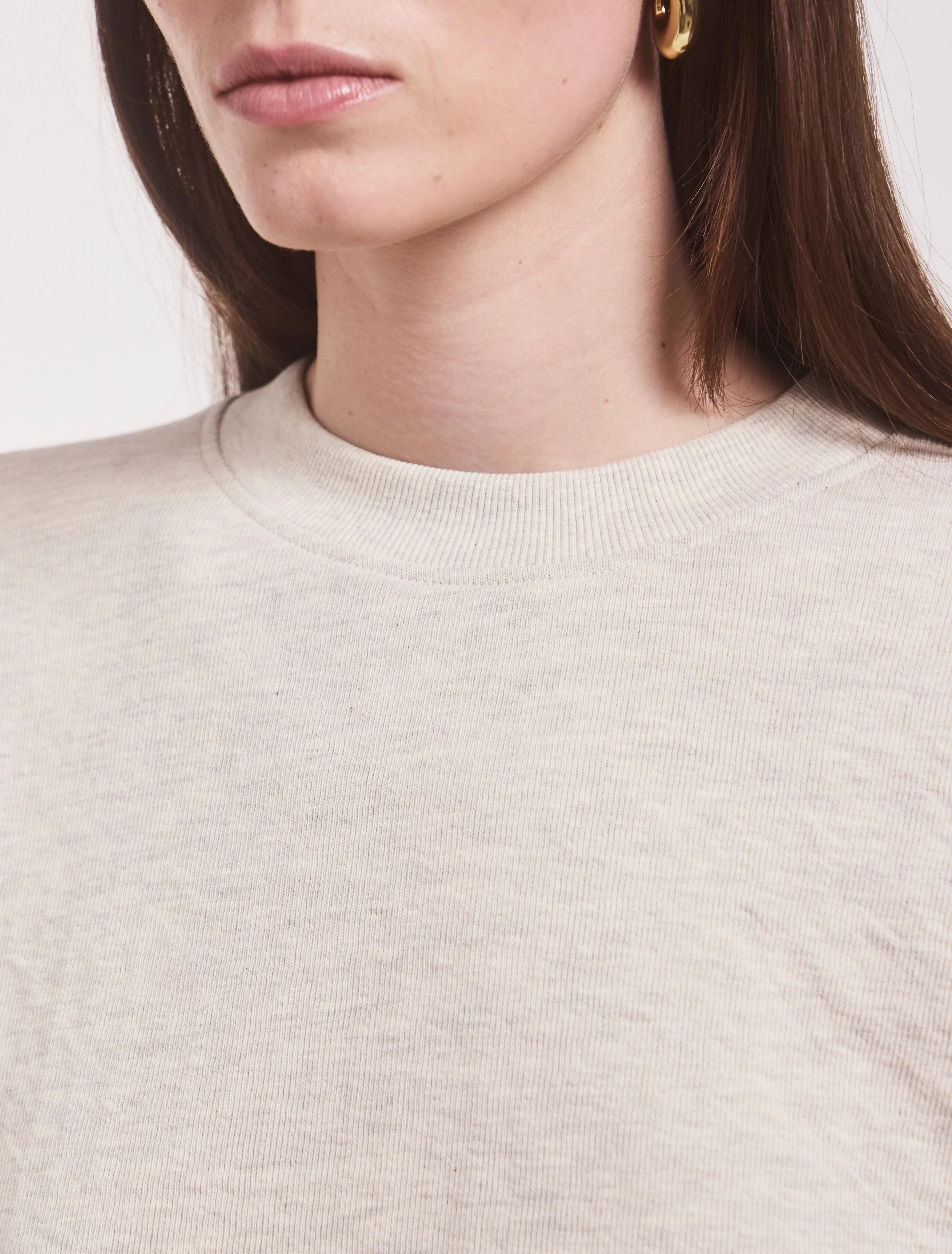 Signature Oversized Sweatshirt in Oatmeal Melange sold by Ninety Percent product image thumbnail 3