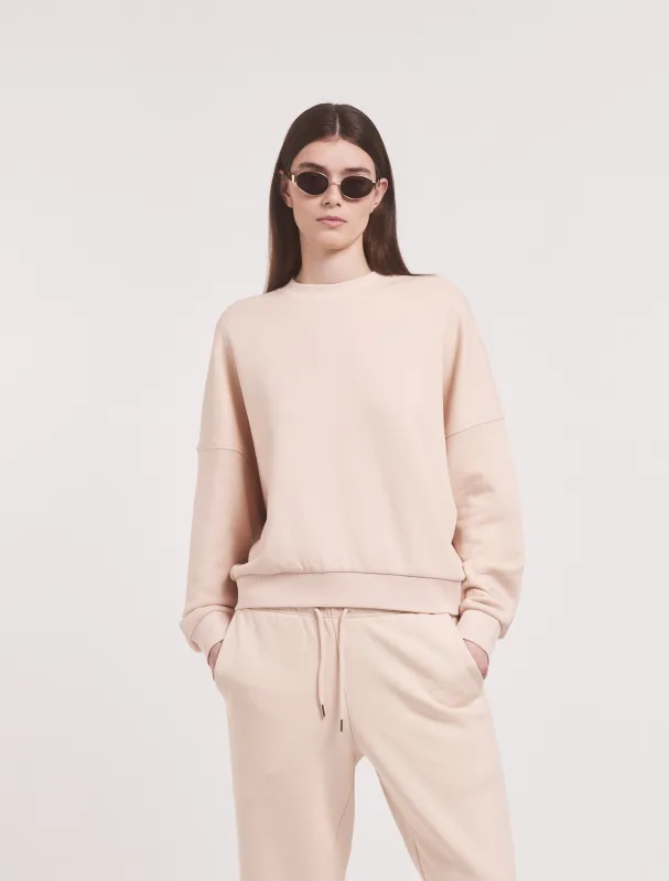 Signature Oversized Sweatshirt in Silver Peony sold by Ninety Percent