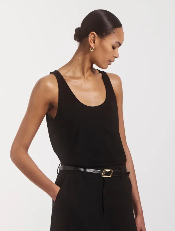 Lightweight Cotton loose Tank in Black sold by Ninety Percent