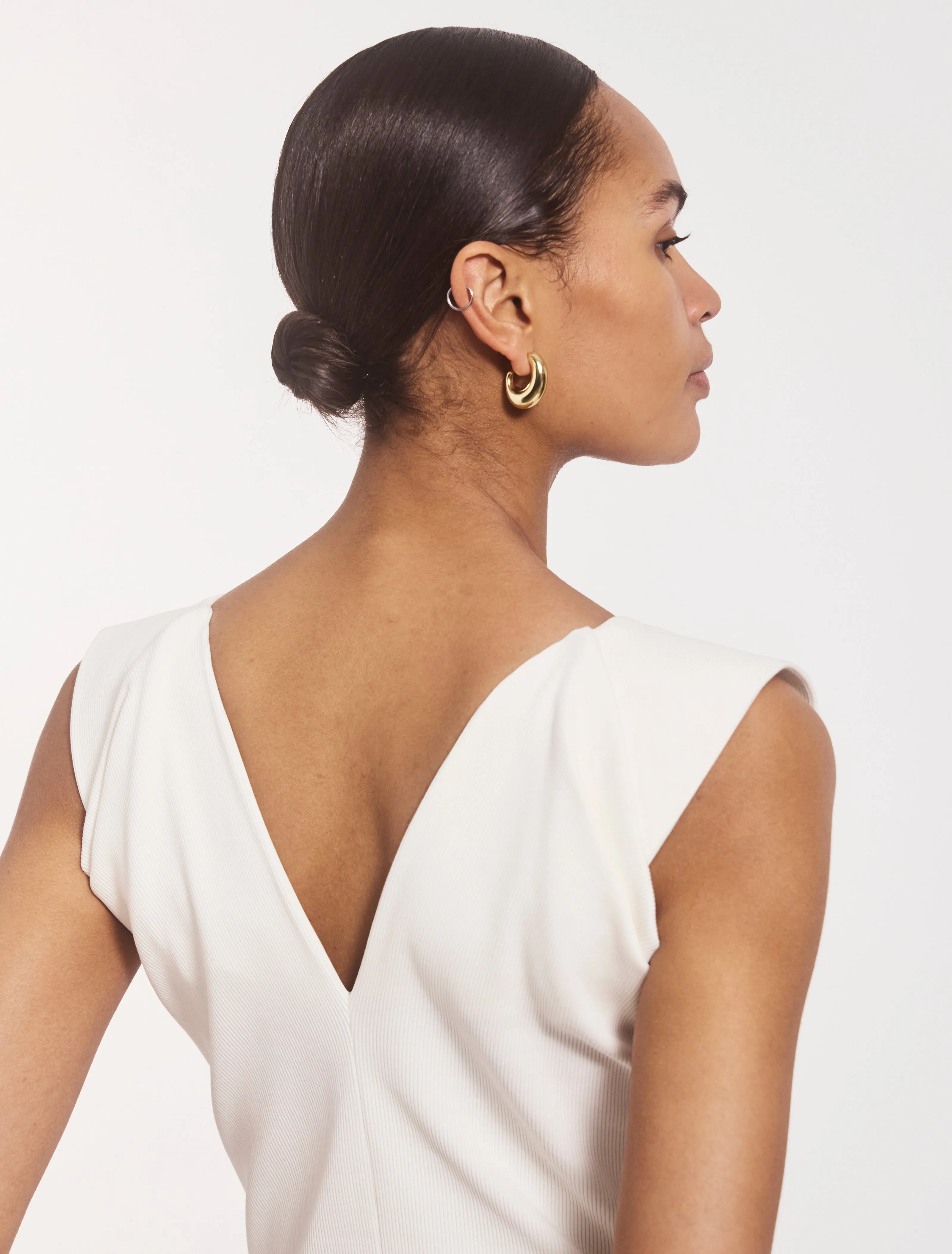 Elena Pleated Rib Top in Off White sold by Ninety Percent product image thumbnail 5