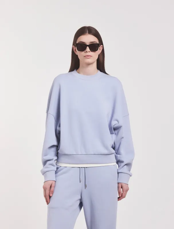 Signature Oversized Sweatshirt in Sky sold by Ninety Percent